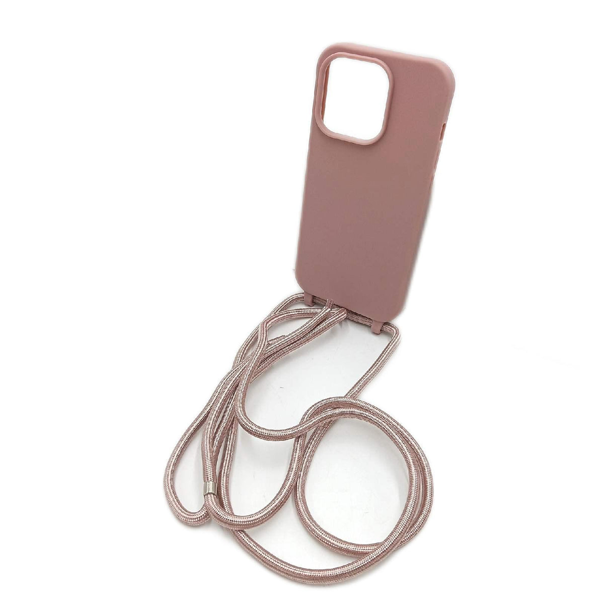 HFYiup Mevis Liquid Silikon Handykette Hülle für iPhone 14 Pro Verstellbarer Halskette Silikon Handyhülle-Lotus Farbe