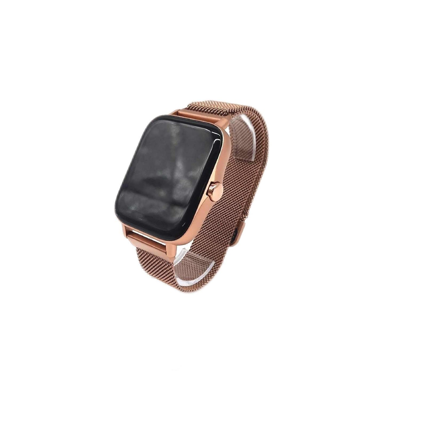 DCU TECNOLOGIC | Moderne Smartwatch | Smartwatch-Anrufe | App-Benachrichtigungen & Anrufe | 8 Sportmodi | IP67 | 2 Roségold-Metallarmbänder +rosa Silikon