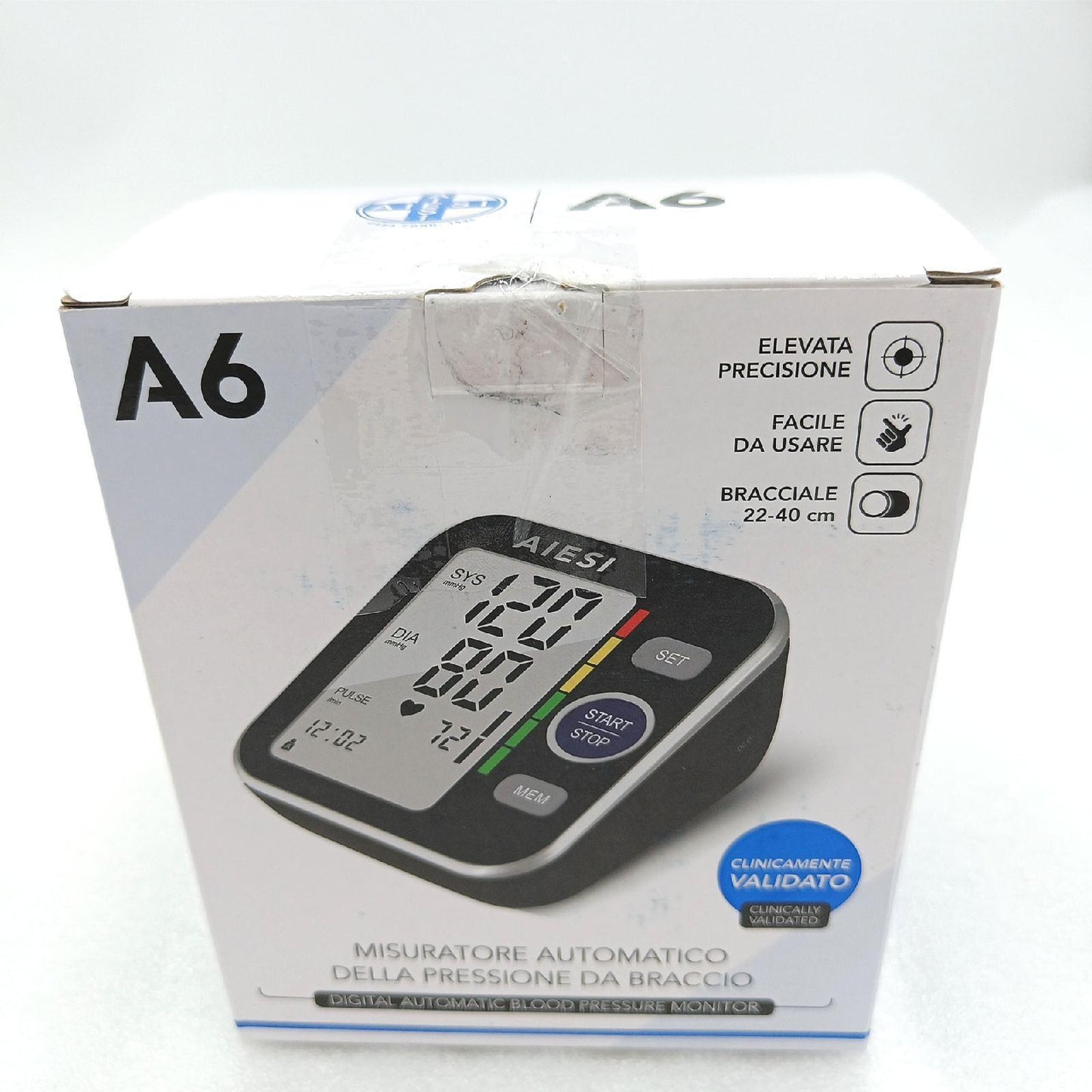 Aiesi® Oberarm Blutdruckmessgerät Automatisches Digitale Professionelles Für Erwachsene A6, 120 Erinnerungen, Netzwerkadapter Und Usb, 24 Monate --