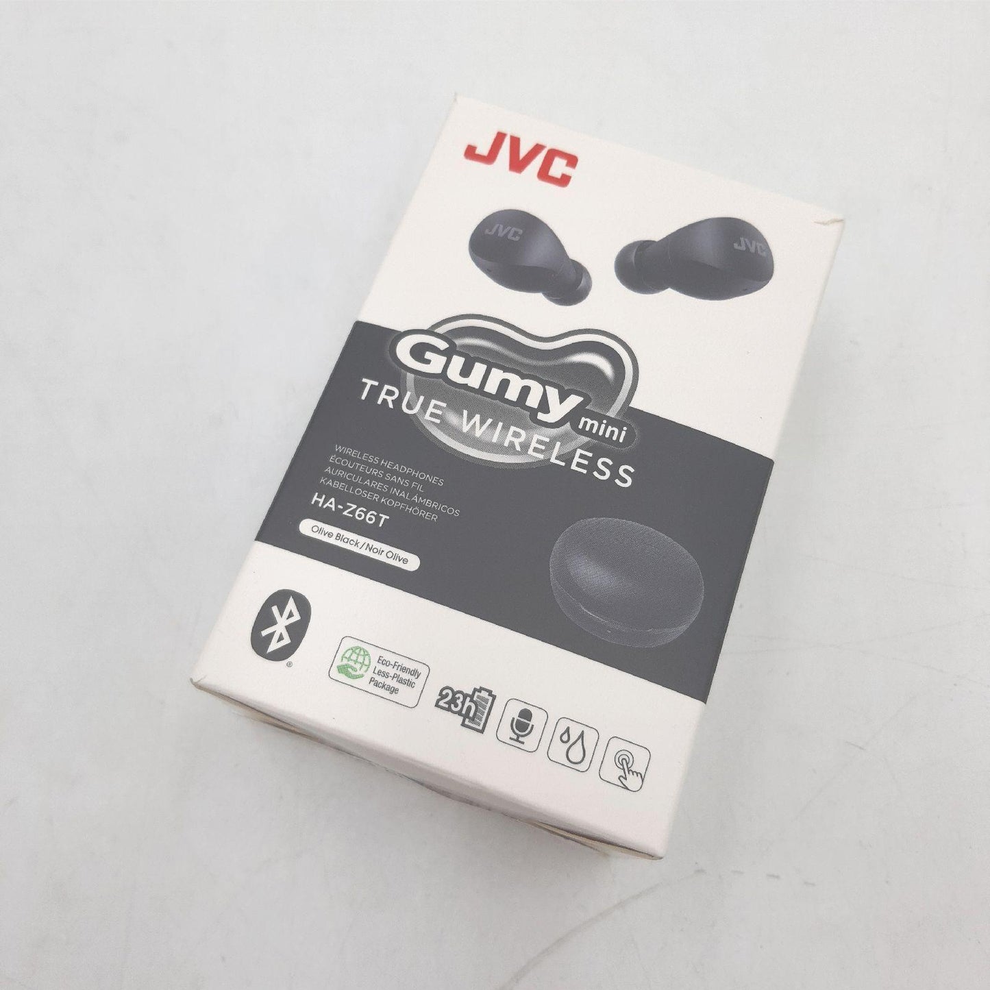 JVC HA-Z66T-B Gumy Mini Wireless Earbuds, klein, Ultraleicht, 3 Sound Modi (Bass/Clear/Normal), Wasserfest (IPX4), 23 Std. Akkulaufzeit, Bluetooth 5.1, (Schwarz HA-Z66T-B-E In-Ear