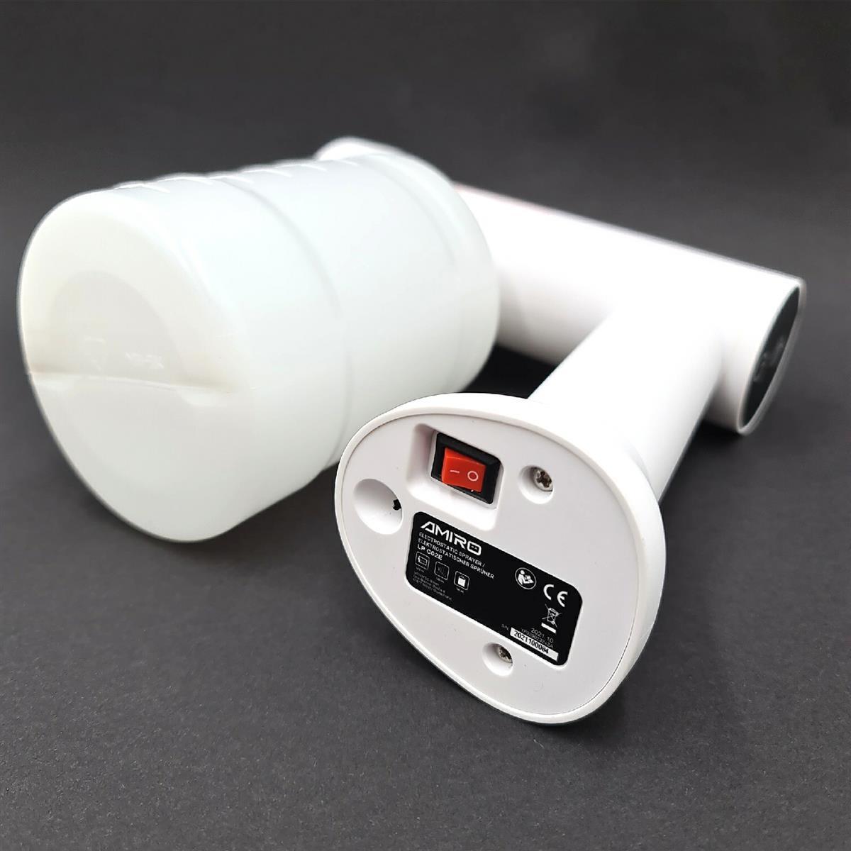 AMIRO Elektrostatisches Spritzgerät LP C02E – Kabelloses Desinfektionsgerät für effiziente Flächendesinfektion, Leistungsstarker Akku, Leicht und Tragbar