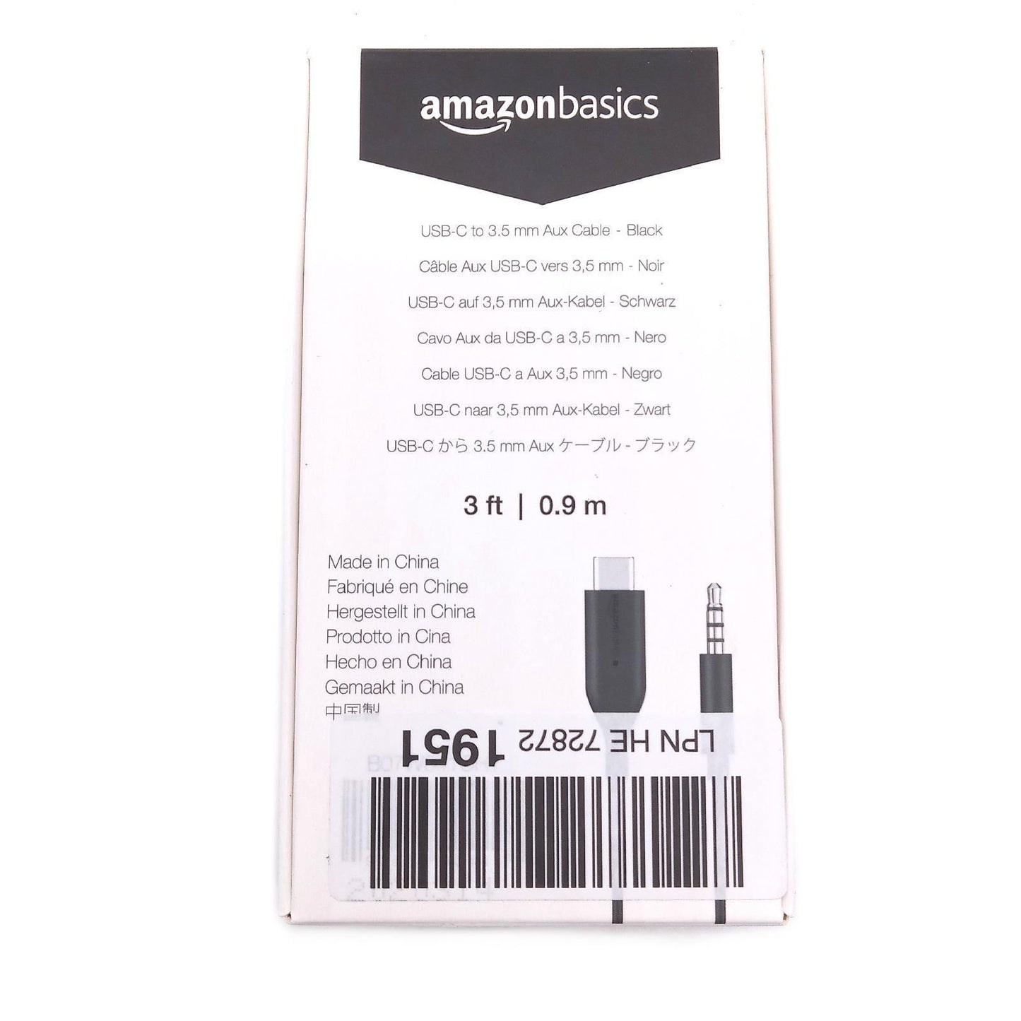 AmazonBasics Aux Kabel Audio Zubehör USBC auf 35 mm Stecker 09 Meter Schwarz Soundqualität