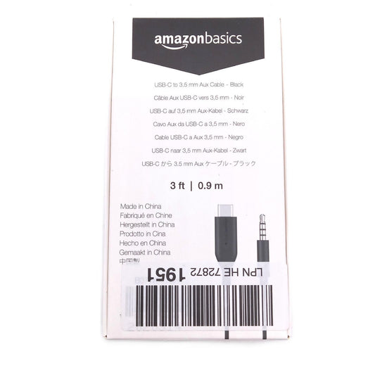 AmazonBasics Aux Kabel Audio Zubehör USBC auf 35 mm Stecker 09 Meter Schwarz Soundqualität