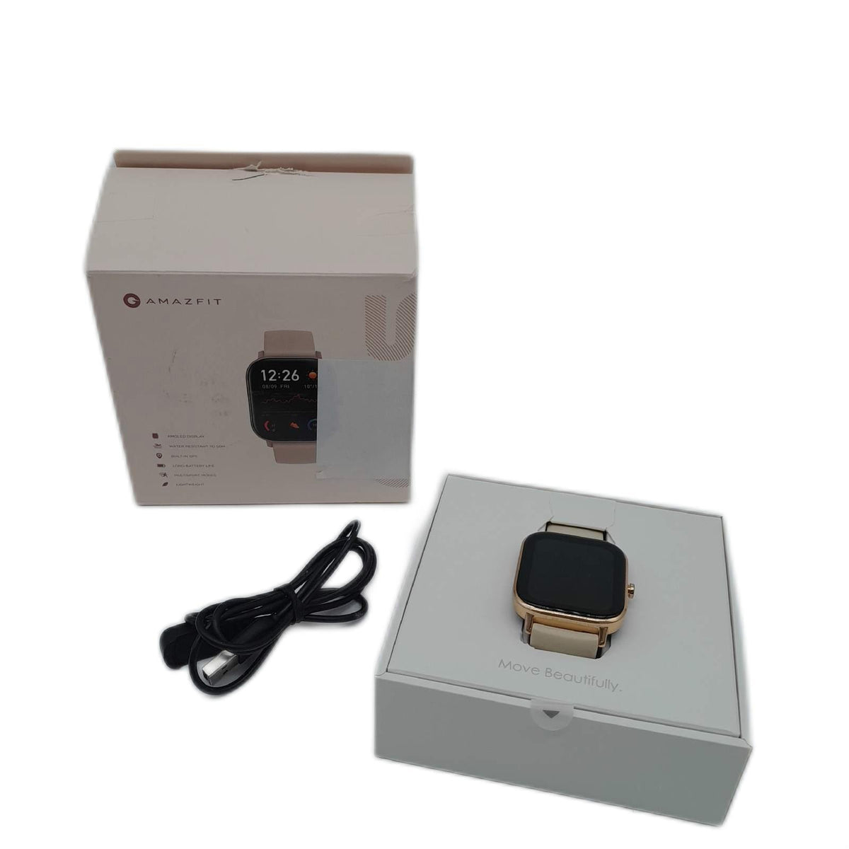 Amazfit GTS Smartwatch - mit Herzfrequenz-Messung  AMOLED-Display  Gorilla Glass 3-5ATM wasserdicht  Rose Pink
