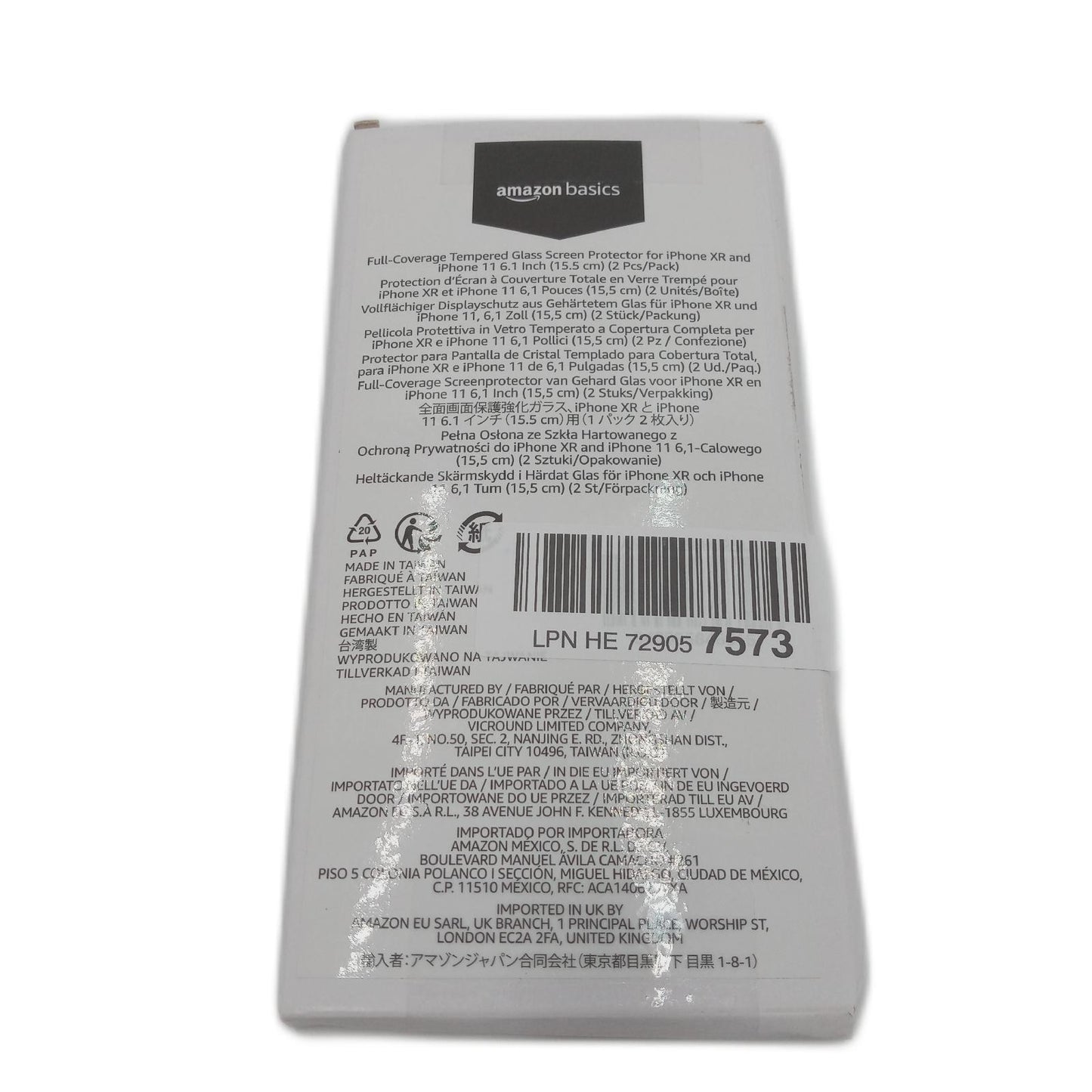 Amazon Basics Displayschutz Glaschutzfolie Schutzfolie iPhone XR 11 zwei Stück Schutz