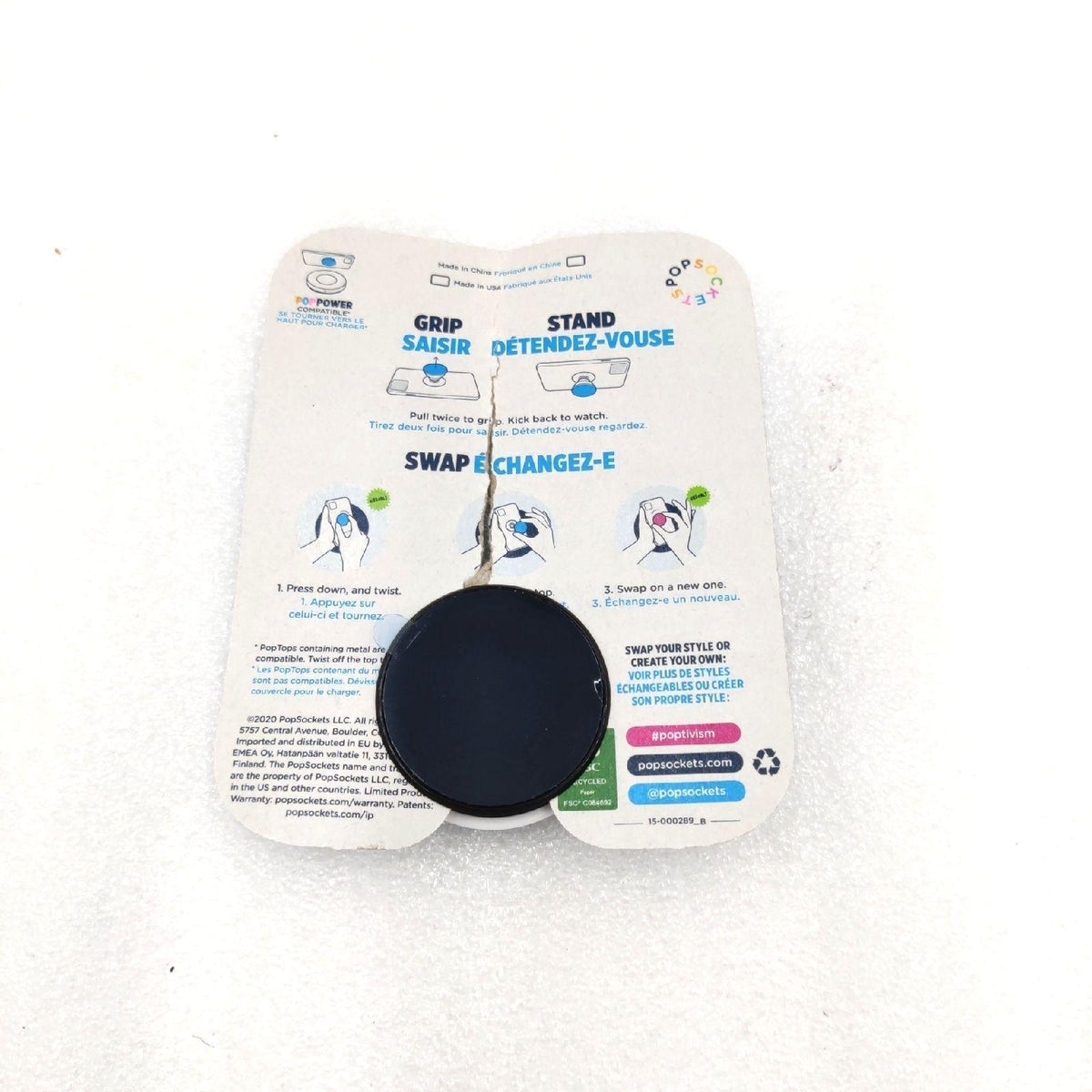 Popsockets Phone Halterung Mobile Zubehör PopGrip T Monogramm Blau Blitz Design