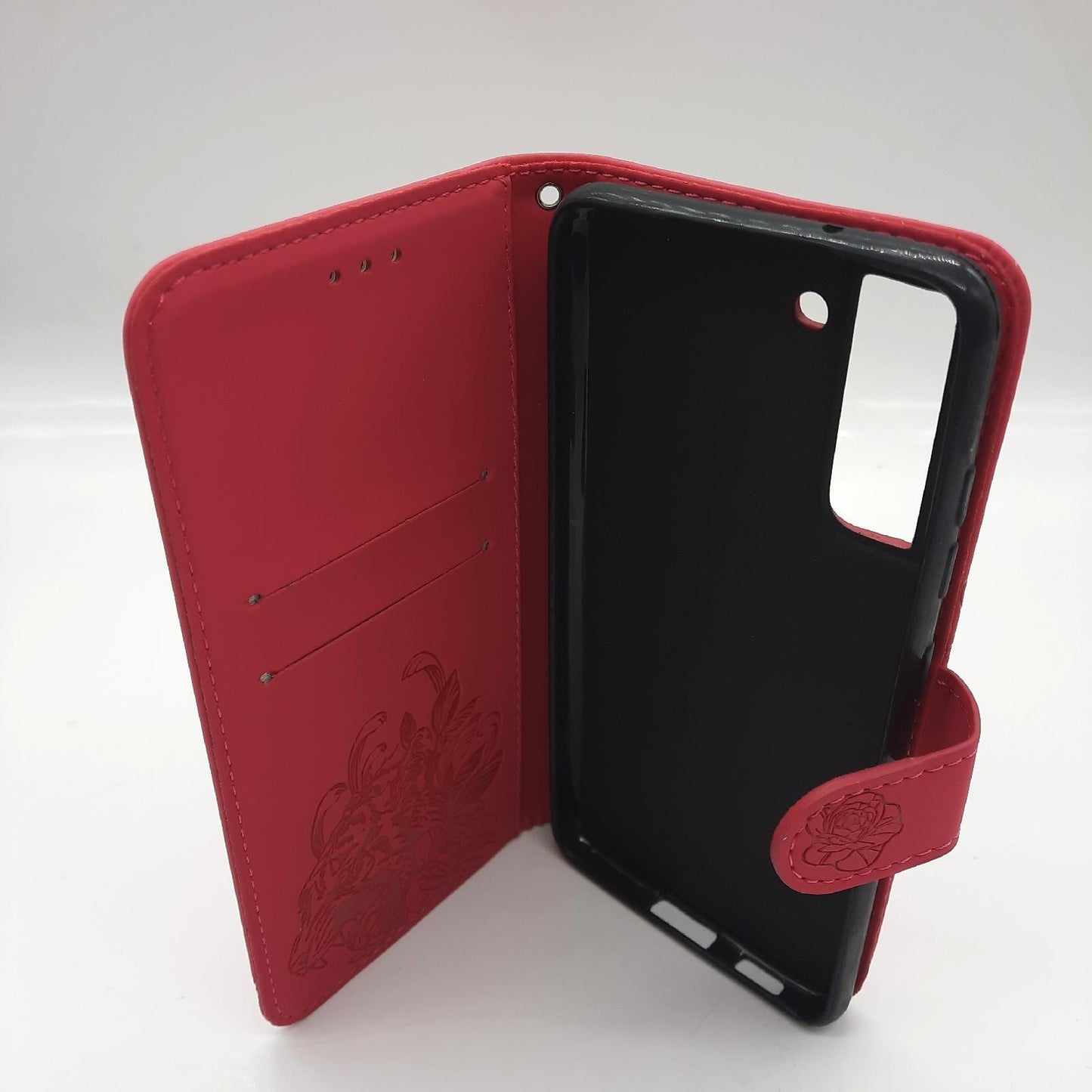 Samsung Handyhülle Leder Schutzhülle Galaxy S21 FE 5G Macluna Premium Design Alltagsschutz