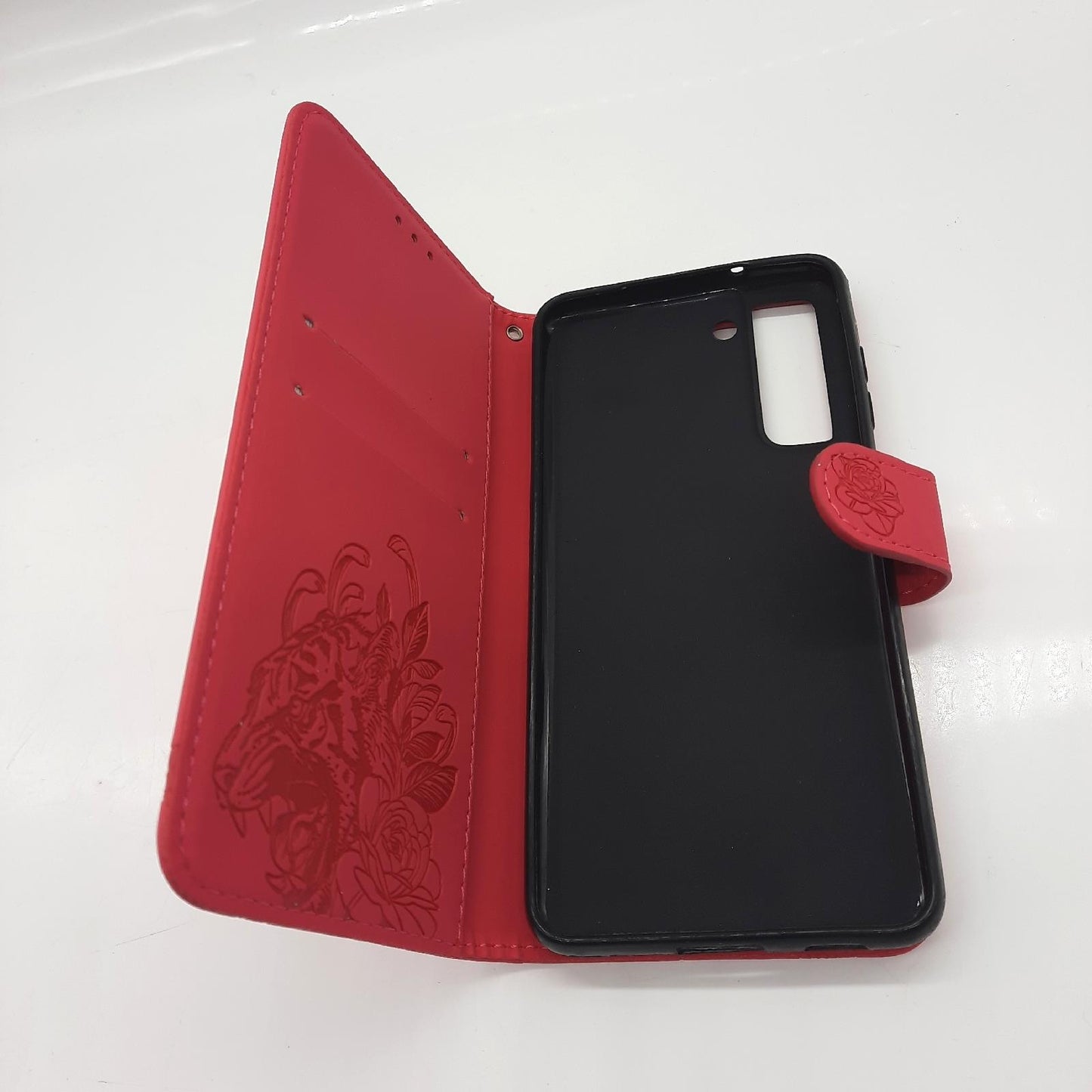 Samsung Handyhülle Leder Schutzhülle Galaxy S21 FE 5G Macluna Premium Design Alltagsschutz