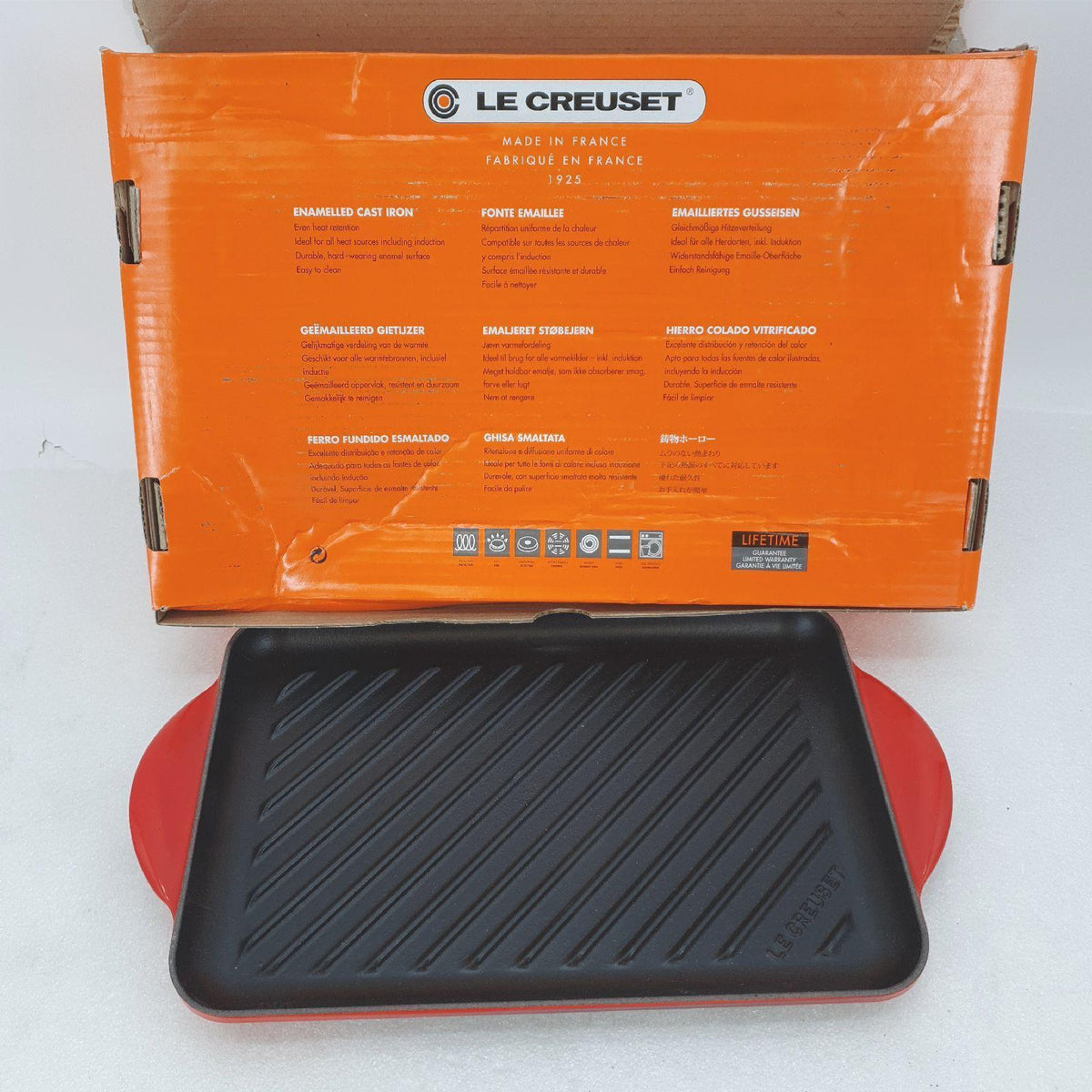 Le Creuset Grillplatte Kochgeschirr Gusseisen Rechteckig 33 x 22 cm