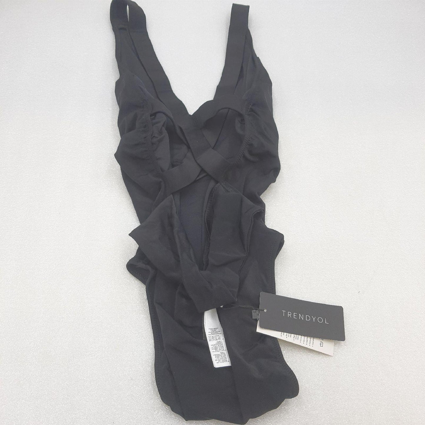 TRENDYOL Damen Bikini Schwarz Unifarben Schwimmbekleidung Swimwear Figurformend