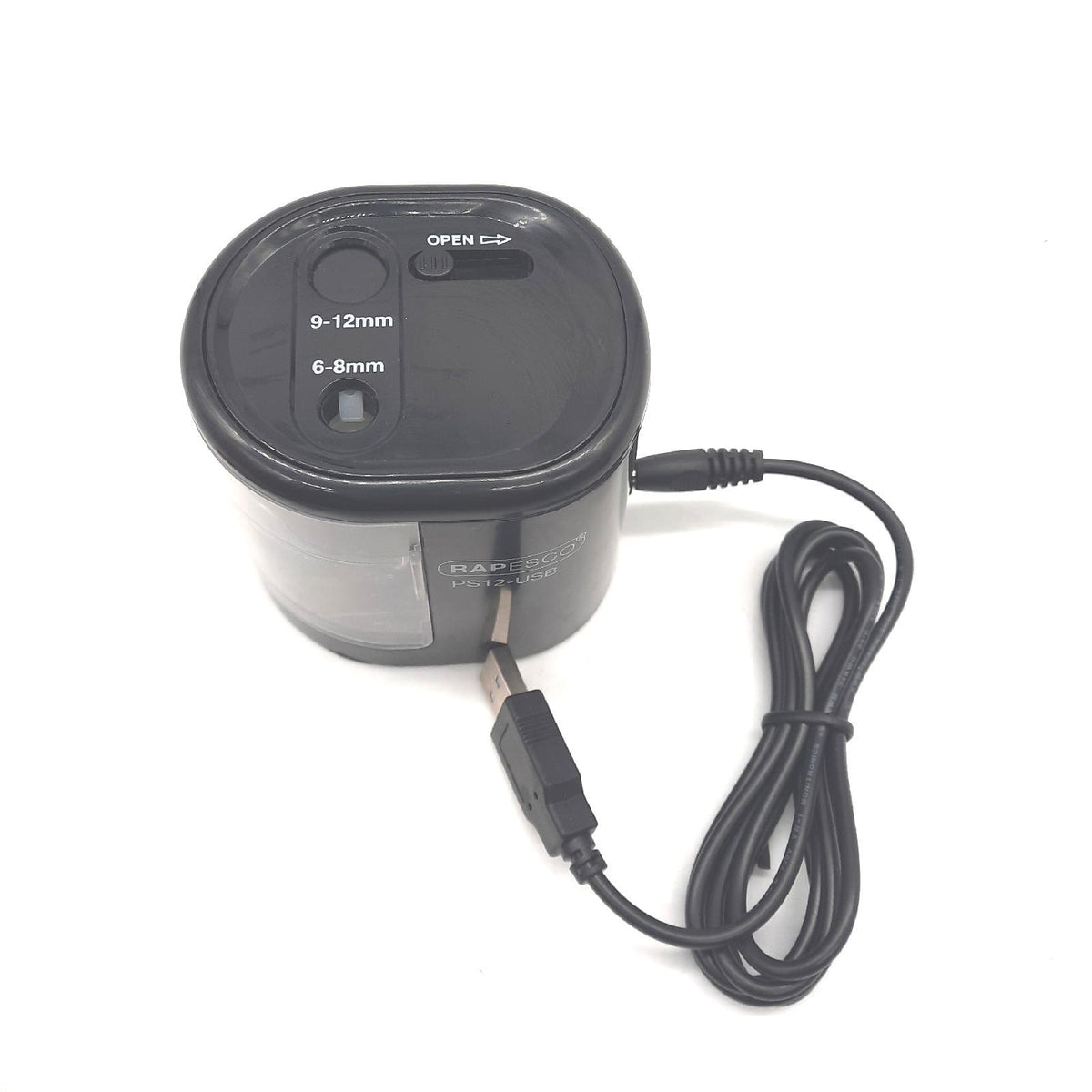 Rapesco 1448 PS12-USB Zwei-Loch-Batteriebetriebener elektrischer Bleistiftspitzer oder (15,00)
