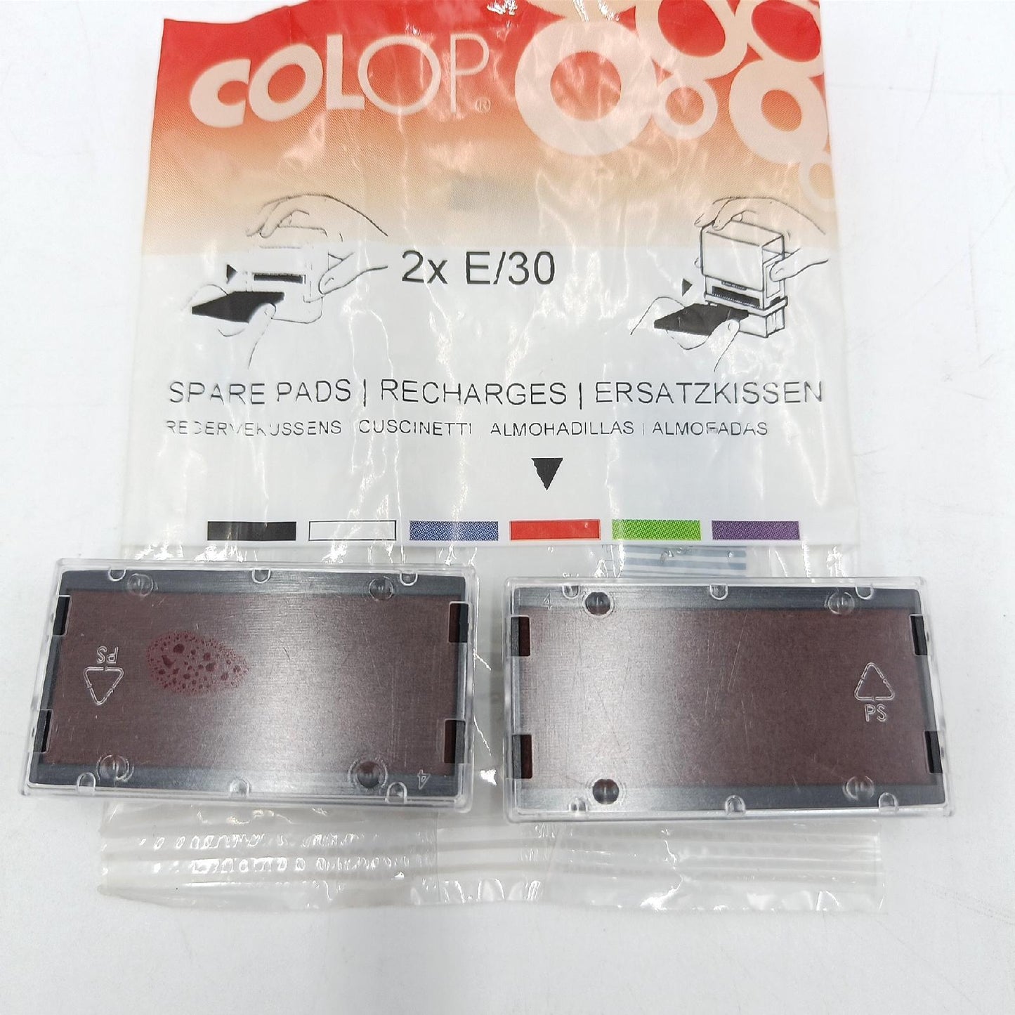 COLOP Ersatzkissen für Stempel E/30 rot, 2 Stück Packung