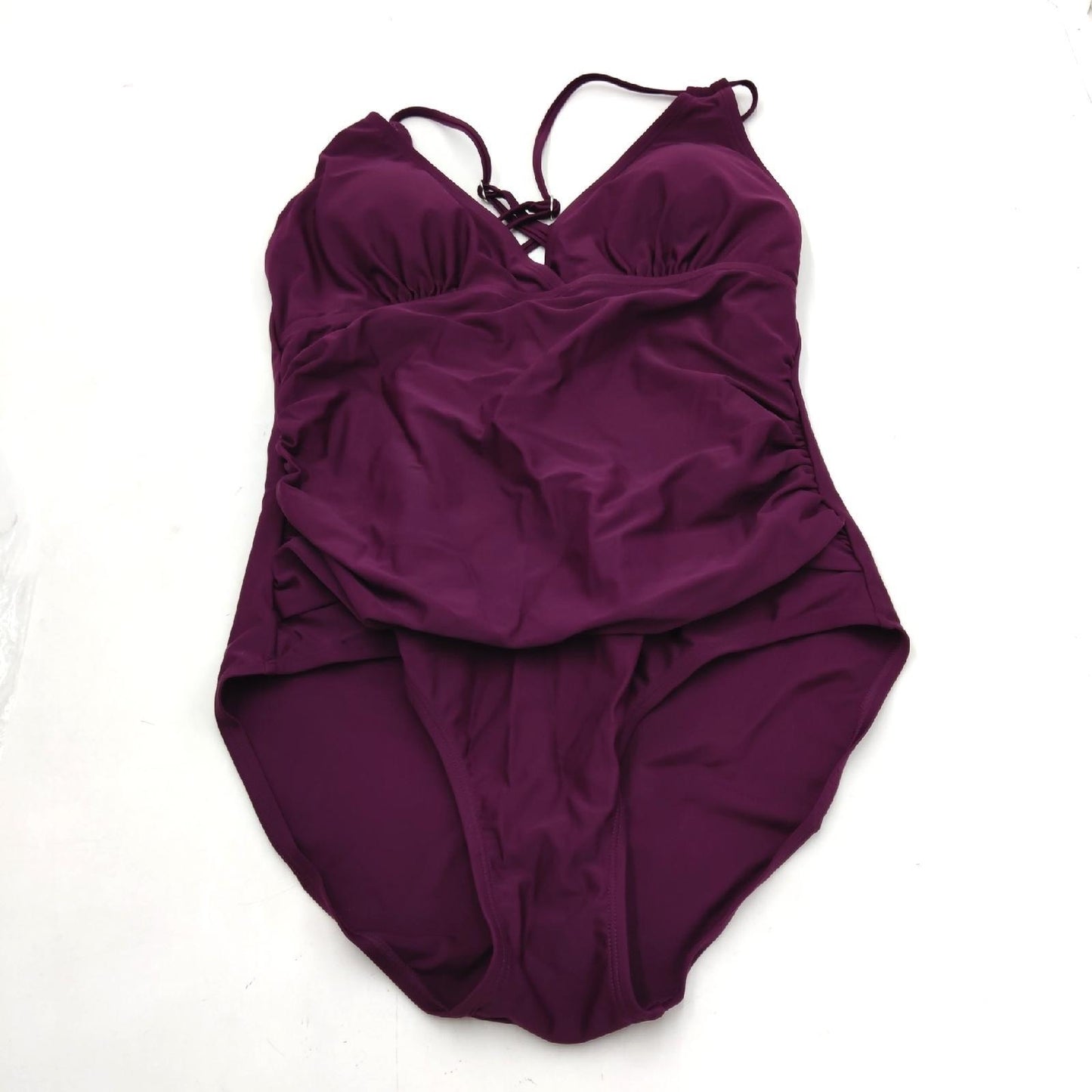 SYKT Damen Badeanzug Einteilig Monokini V Ausschnitt Größe M Schwimmanzug Sommer