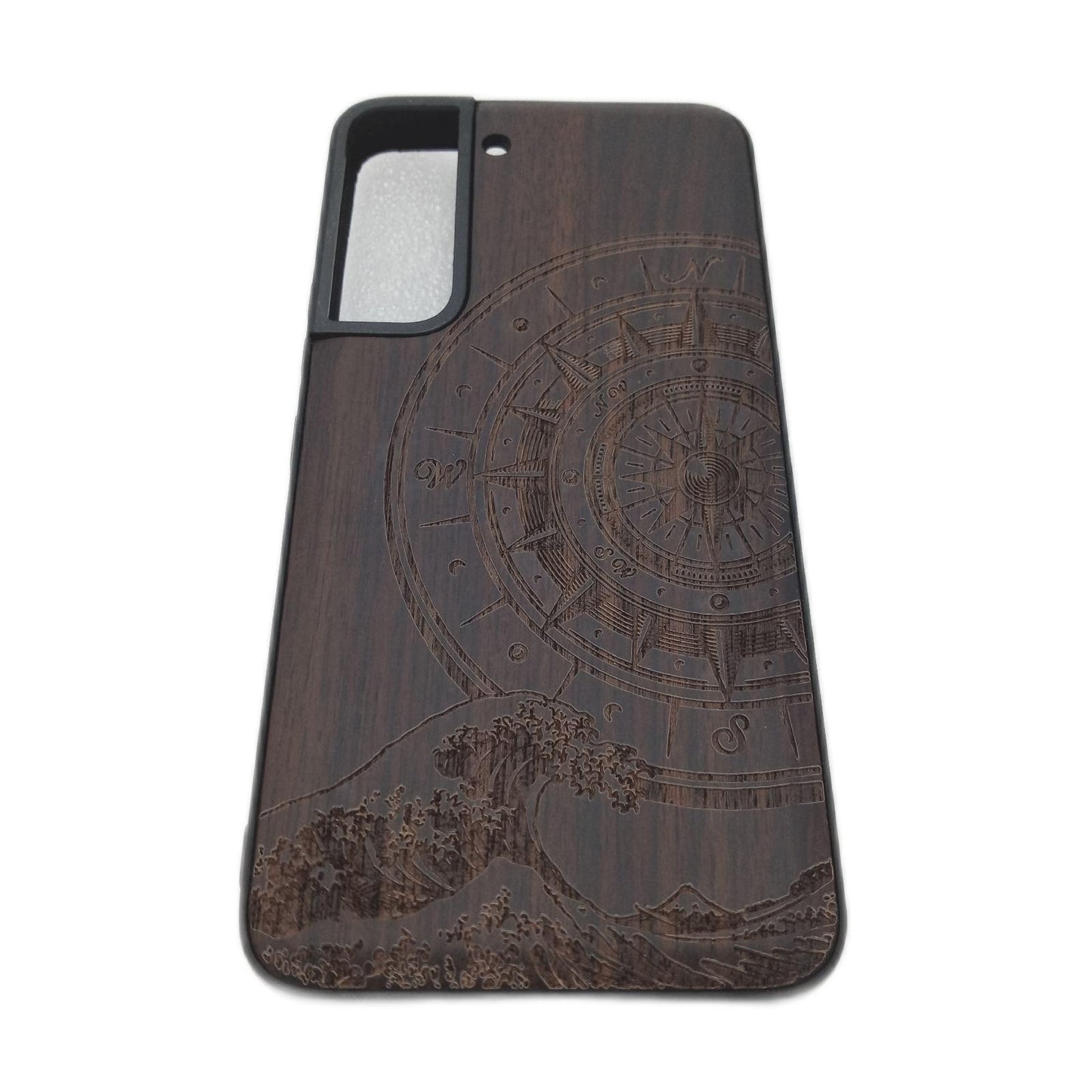 Carveit Galaxy S22 Handyhülle Schwarzholz TPU Cover Elegant Case