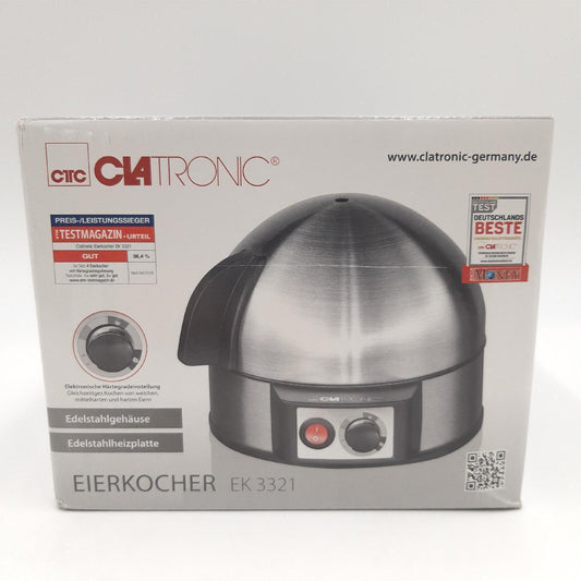 Clatronic EK 3321 elektrischer Eierkocher mit Timer Kochzeit Küchengerät