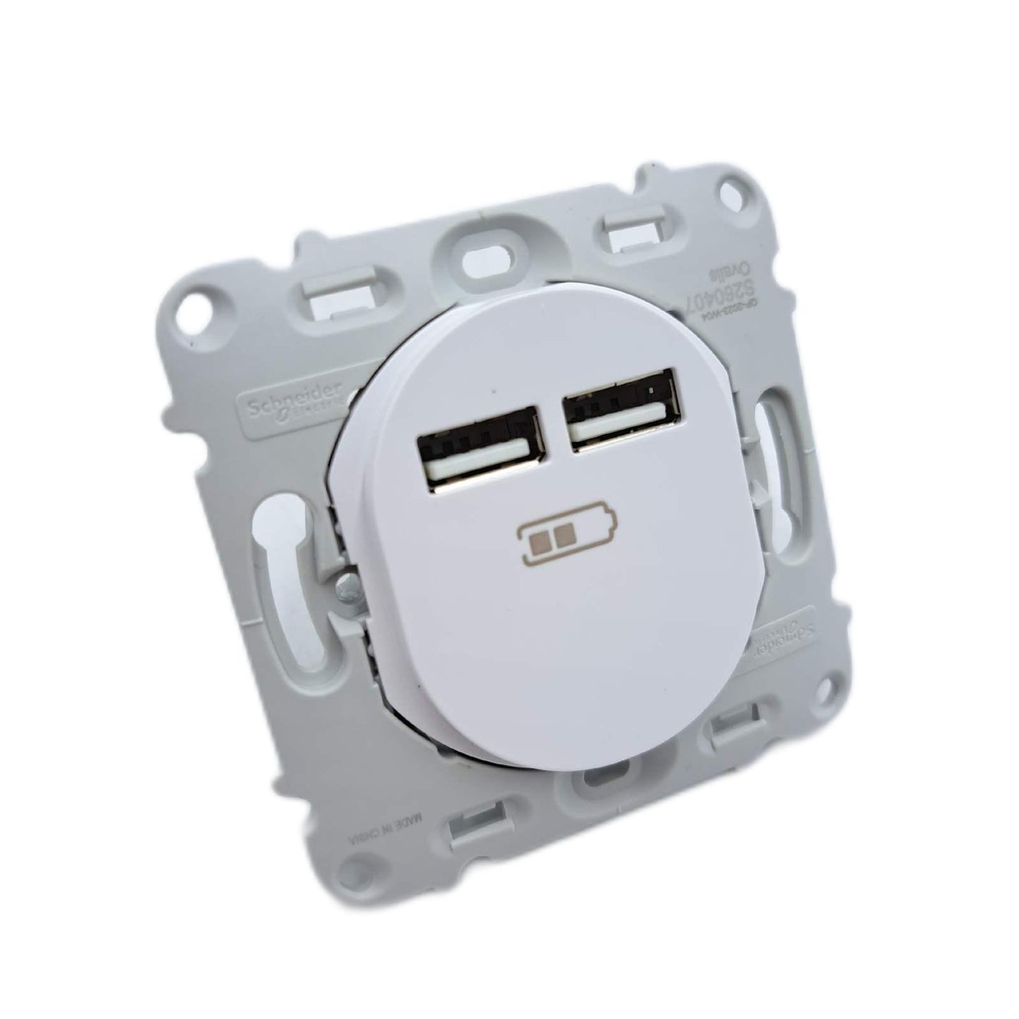 Schneider Electric Ladegeraet Elektronik Ovalis Dual USB Schnell Zuverlaessig Weiss S