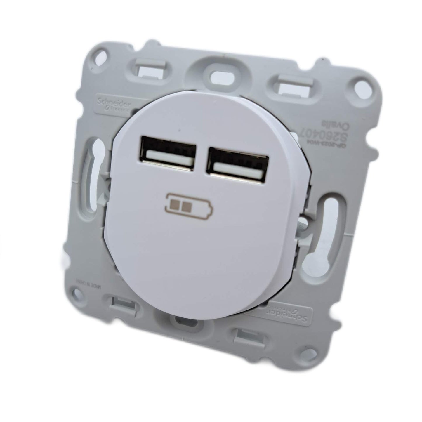 Schneider Electric Ladegeraet Elektronik Ovalis Dual USB Schnell Zuverlaessig Weiss S
