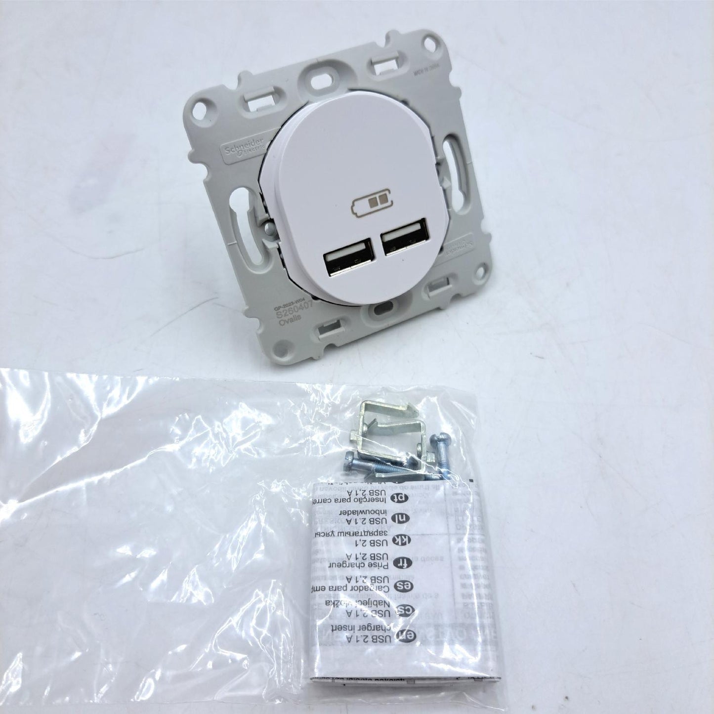 Schneider Electric Ladegeraet Elektronik Ovalis Dual USB Schnell Zuverlaessig Weiss S