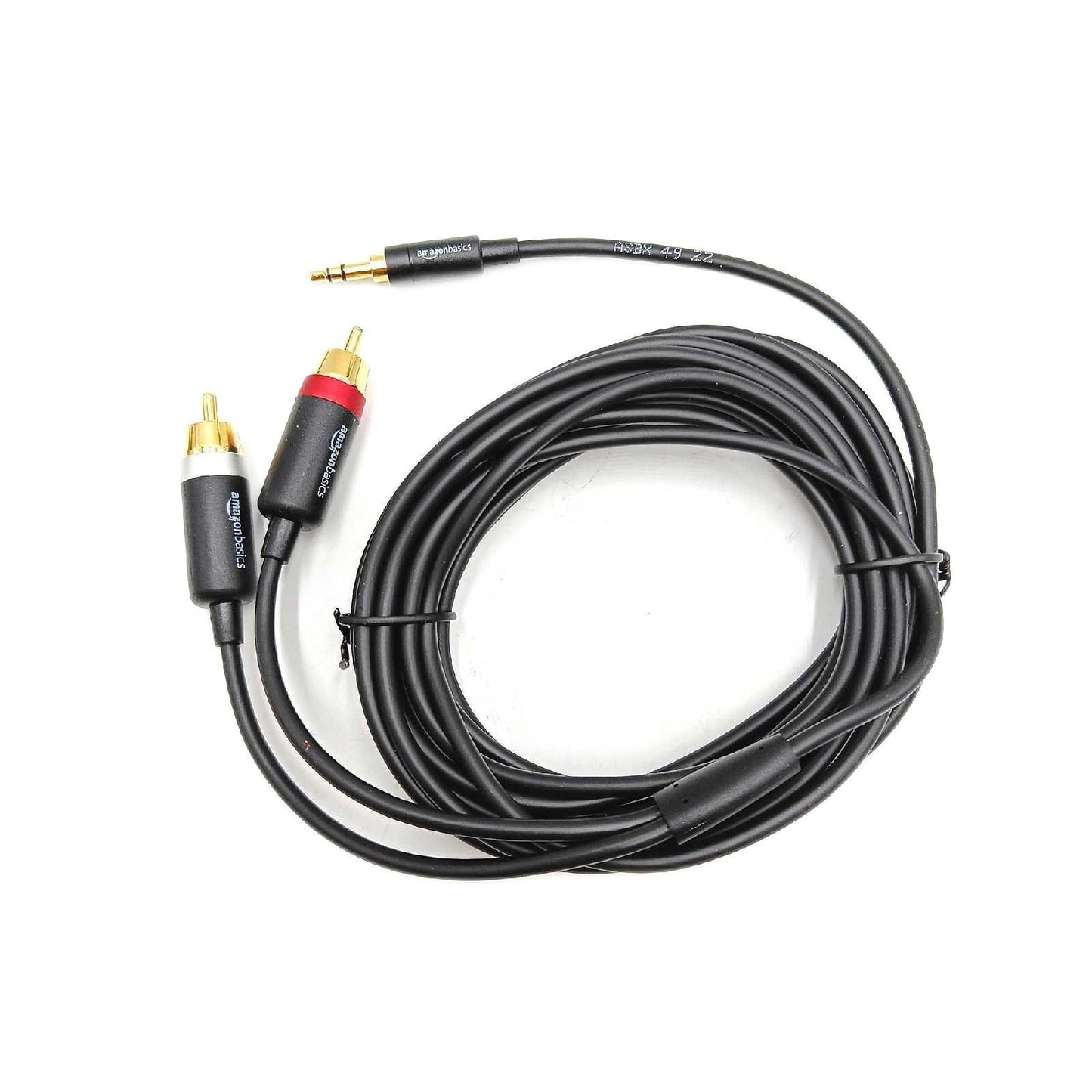 Amazon Basics Audiokabel Kabelverlängerung 35 mm Auxiliary Klinkenstecker auf RCA