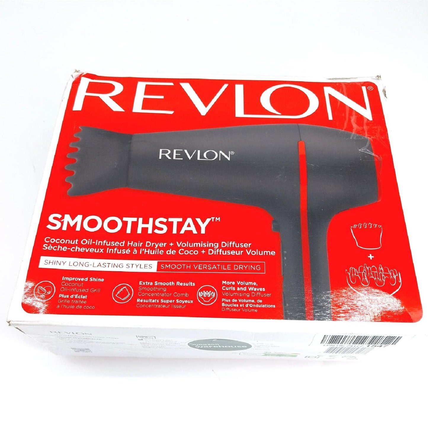 Revlon Haartrockner Haarpflege SmoothStay 2000 Watt Kokosöl Infusion