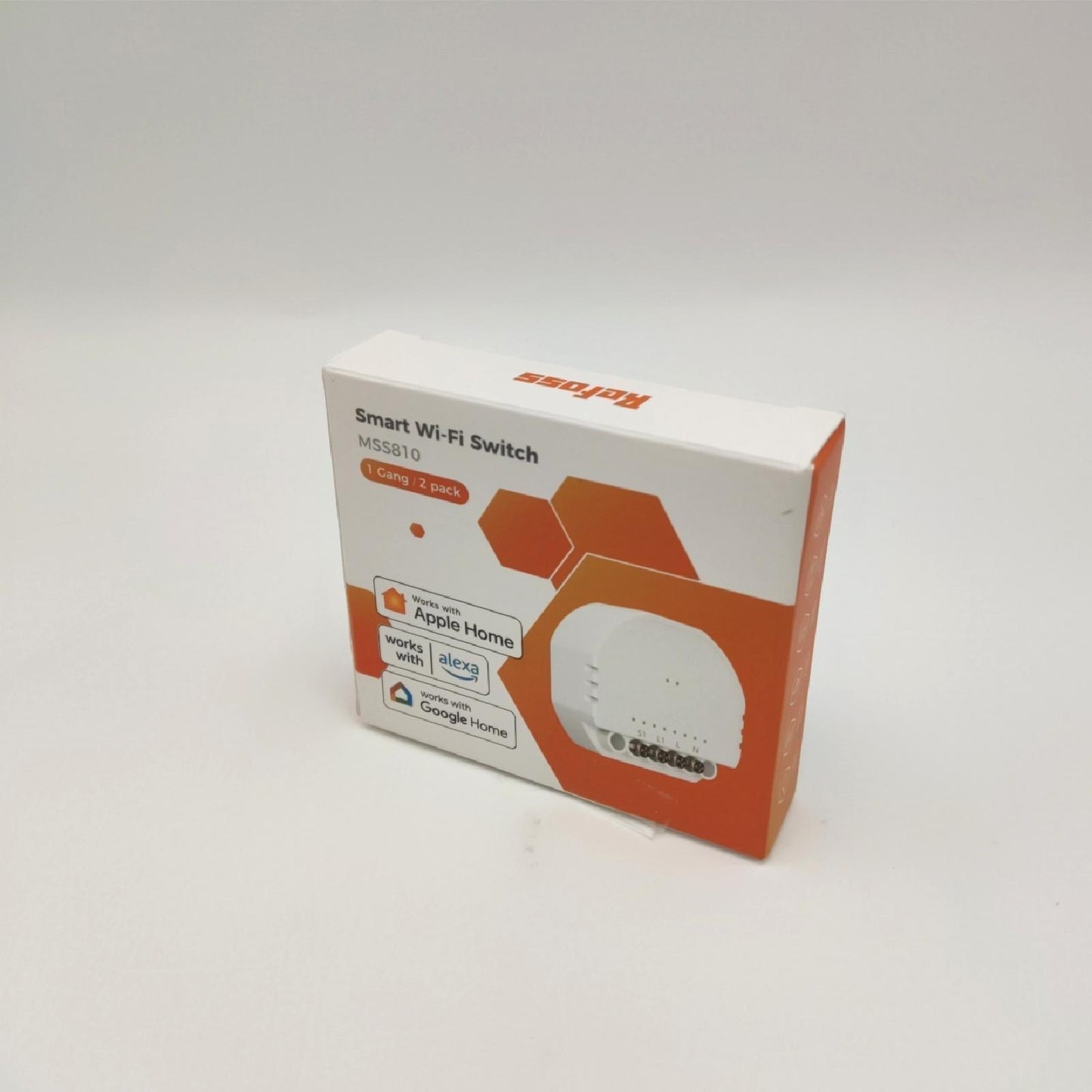 Refoss Mini Smart Lichtschalter, kompatible mit Apple HomeKit, Alexa & Google Home, Relais Modul, 1-Wege-Lichtschalter, Wandschalter, 2.4GHz, 250V 10A, 2 Stück