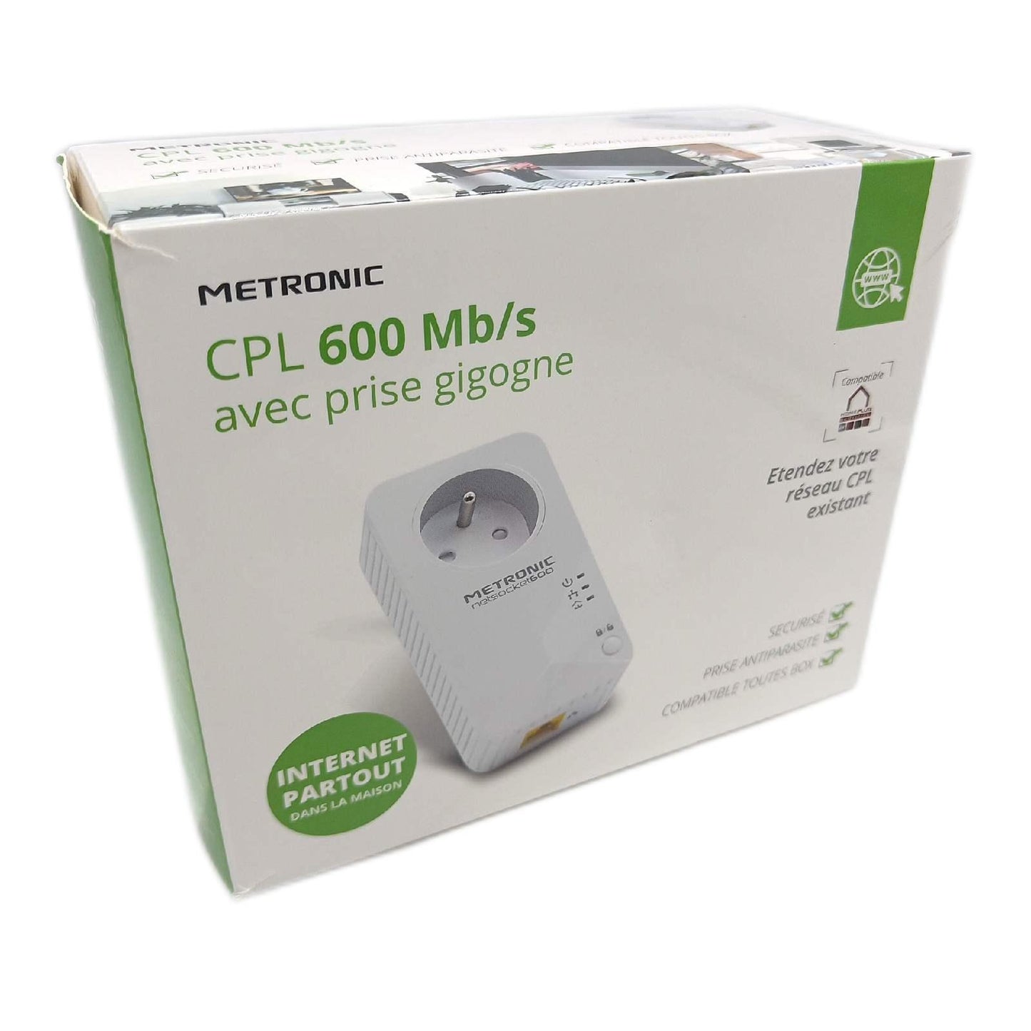 Metronic Netzstecker Netzwerk Zubehör 495466 mit 1 Port Fast Ethernet 100 MB s