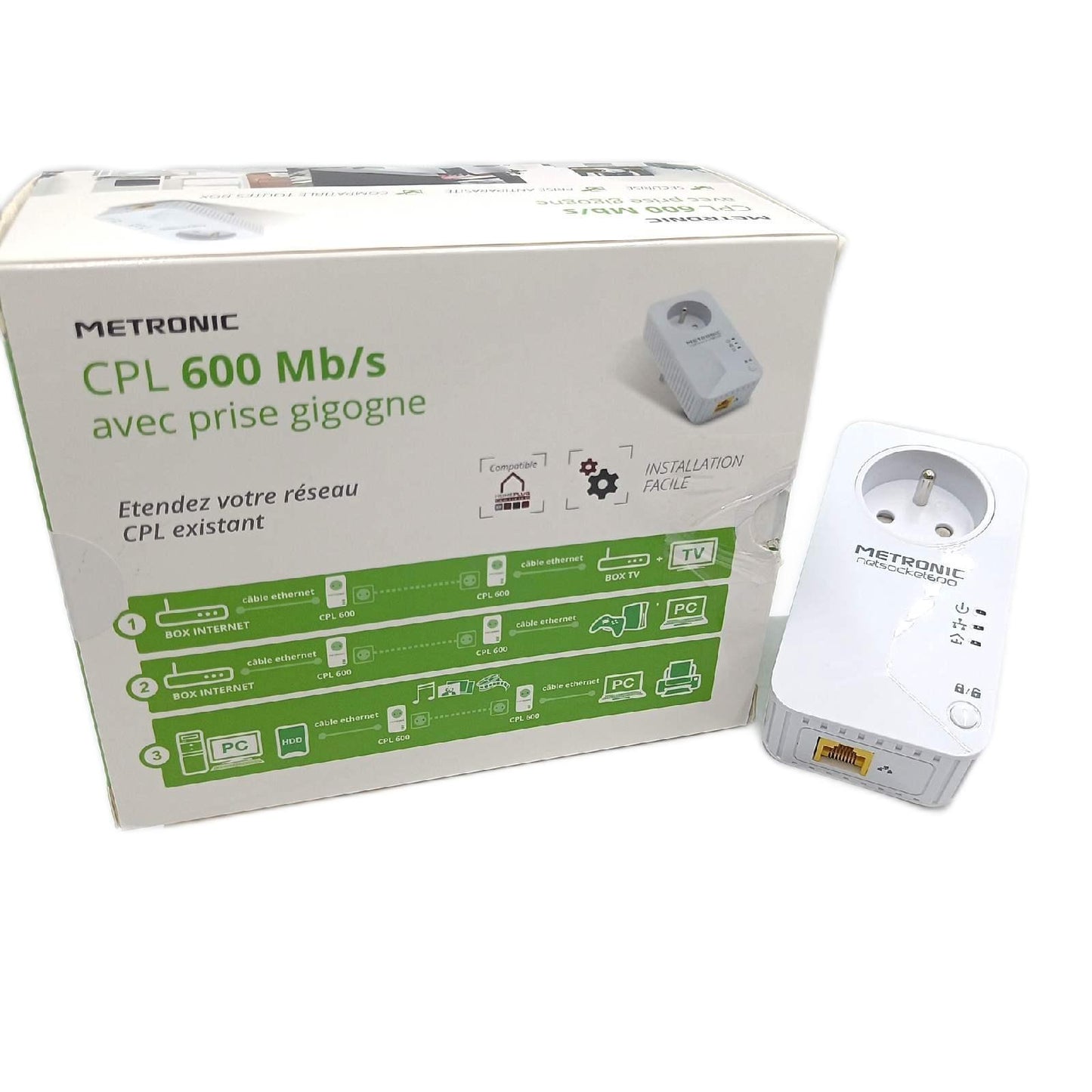 Metronic Netzstecker Netzwerk Zubehör 495466 mit 1 Port Fast Ethernet 100 MB s