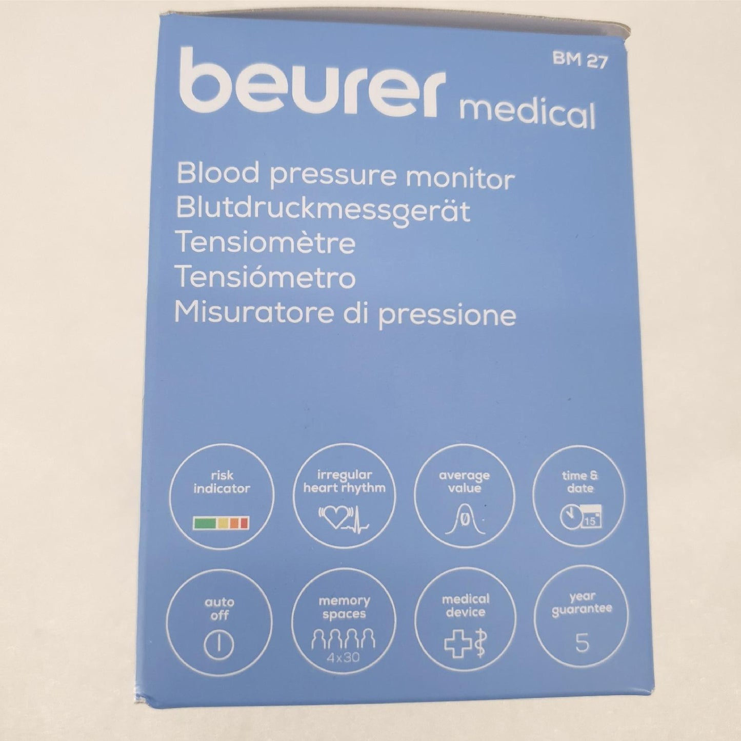 Beurer Blutdruckmessgerät Oberarm Messgeräte BM 27 Manschettensitzkontrolle