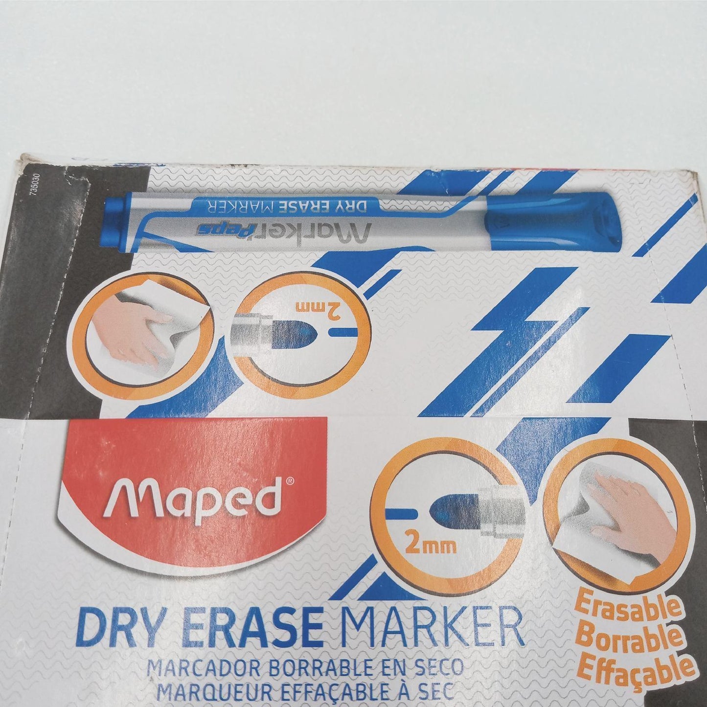 Maped Marker Schreibwaren Whiteboards Marker Blau 2 mm Rundspitze trocken abwischbar