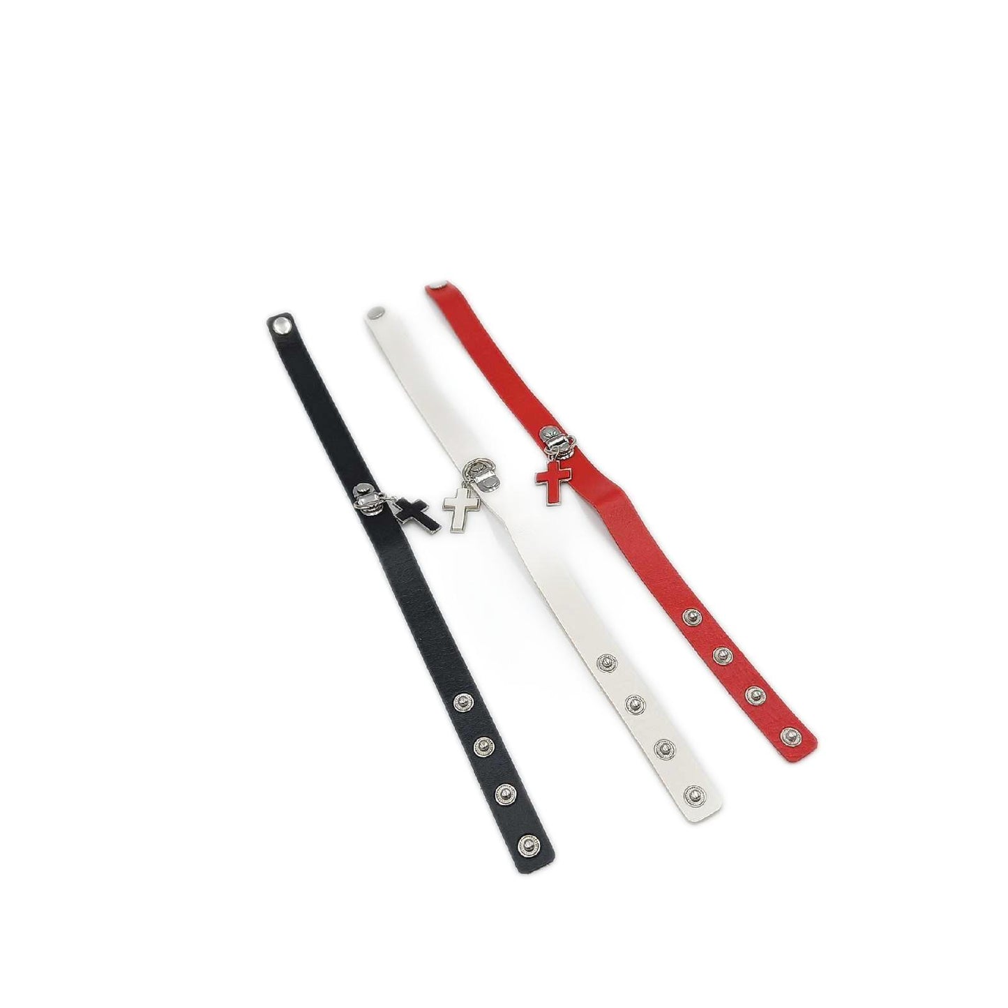 Aabellay Lederhalsband Damen Schmuck Halskette Gotik Punk Rock Kreuzanhänger