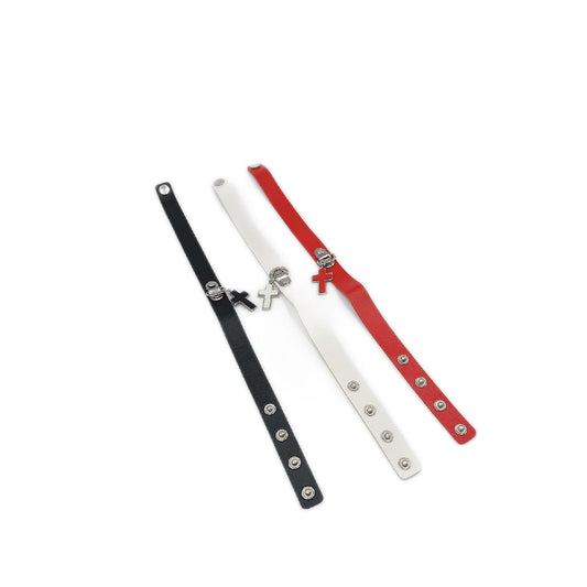 Aabellay Lederhalsband Damen Schmuck Halskette Gotik Punk Rock Kreuzanhänger