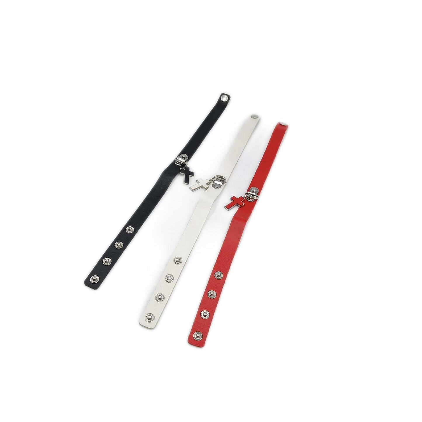 Aabellay Lederhalsband Damen Schmuck Halskette Gotik Punk Rock Kreuzanhänger