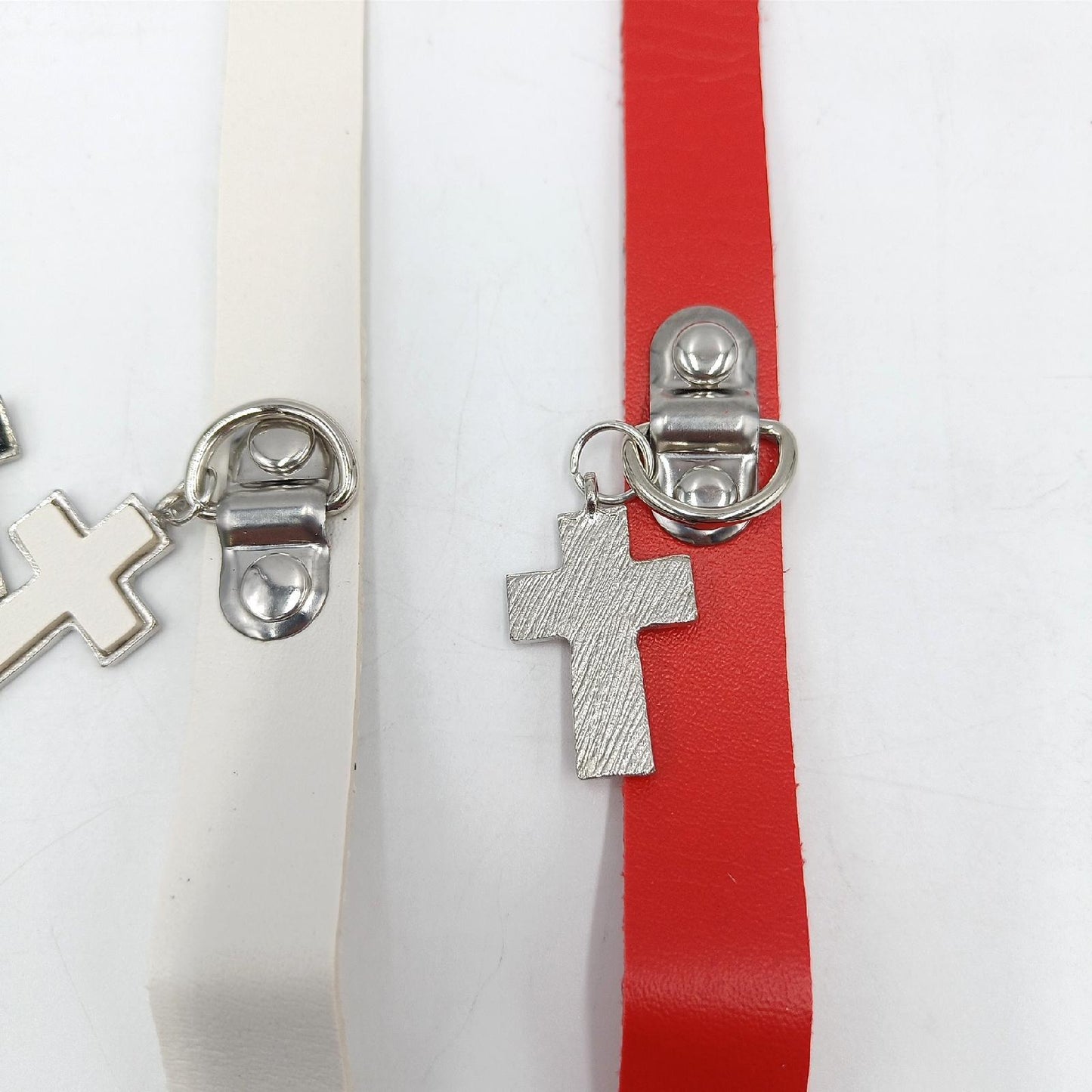 Aabellay Lederhalsband Damen Schmuck Halskette Gotik Punk Rock Kreuzanhänger