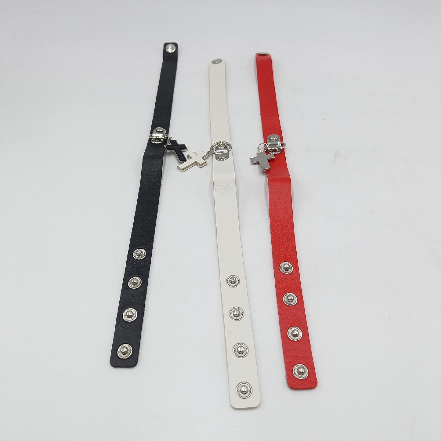 Aabellay Lederhalsband Damen Schmuck Halskette Gotik Punk Rock Kreuzanhänger