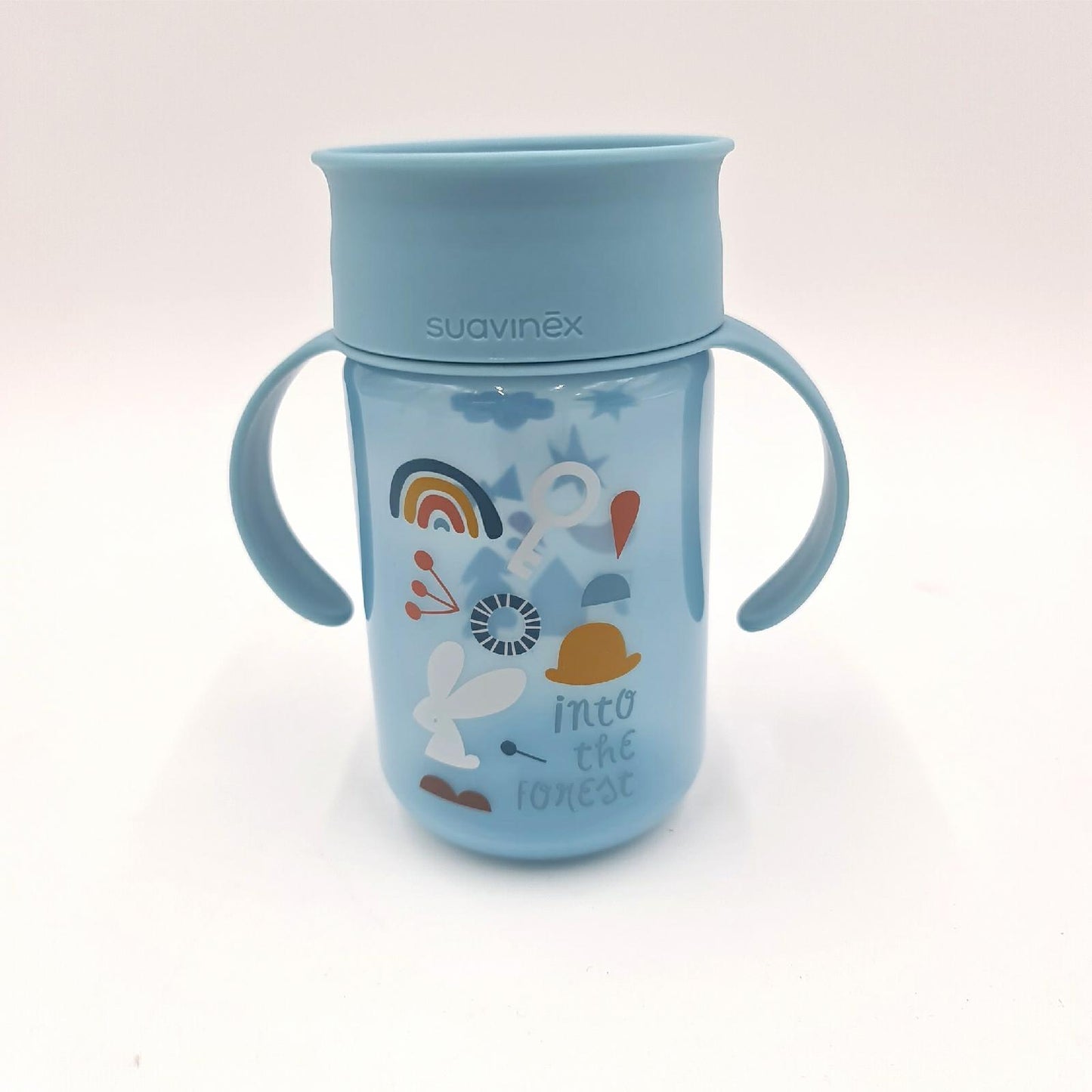 SUAVINEX Trinkbecher für Babys, mit Griffen und Auslaufschutz, für Babys + 12 Monate, spülmaschinenfest, blau, 340 ml, 401195