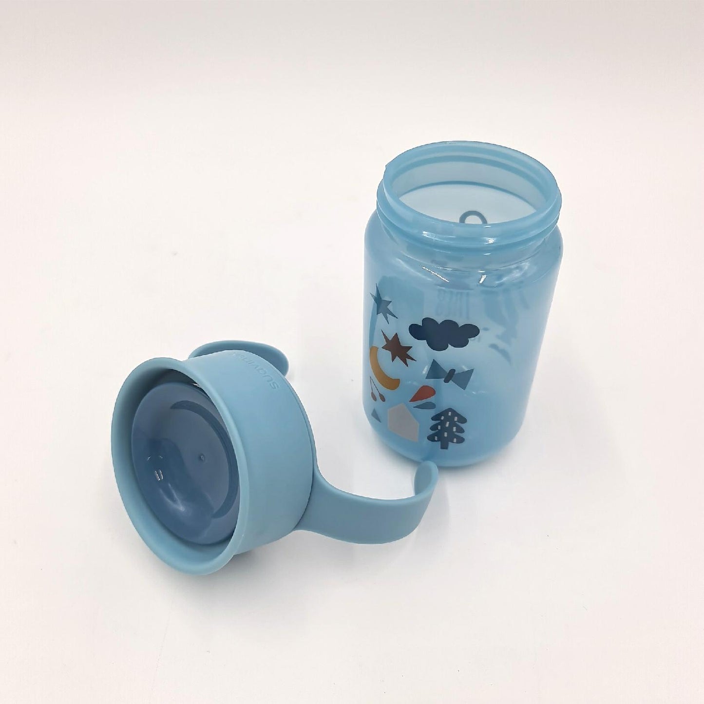 SUAVINEX Trinkbecher für Babys, mit Griffen und Auslaufschutz, für Babys + 12 Monate, spülmaschinenfest, blau, 340 ml, 401195