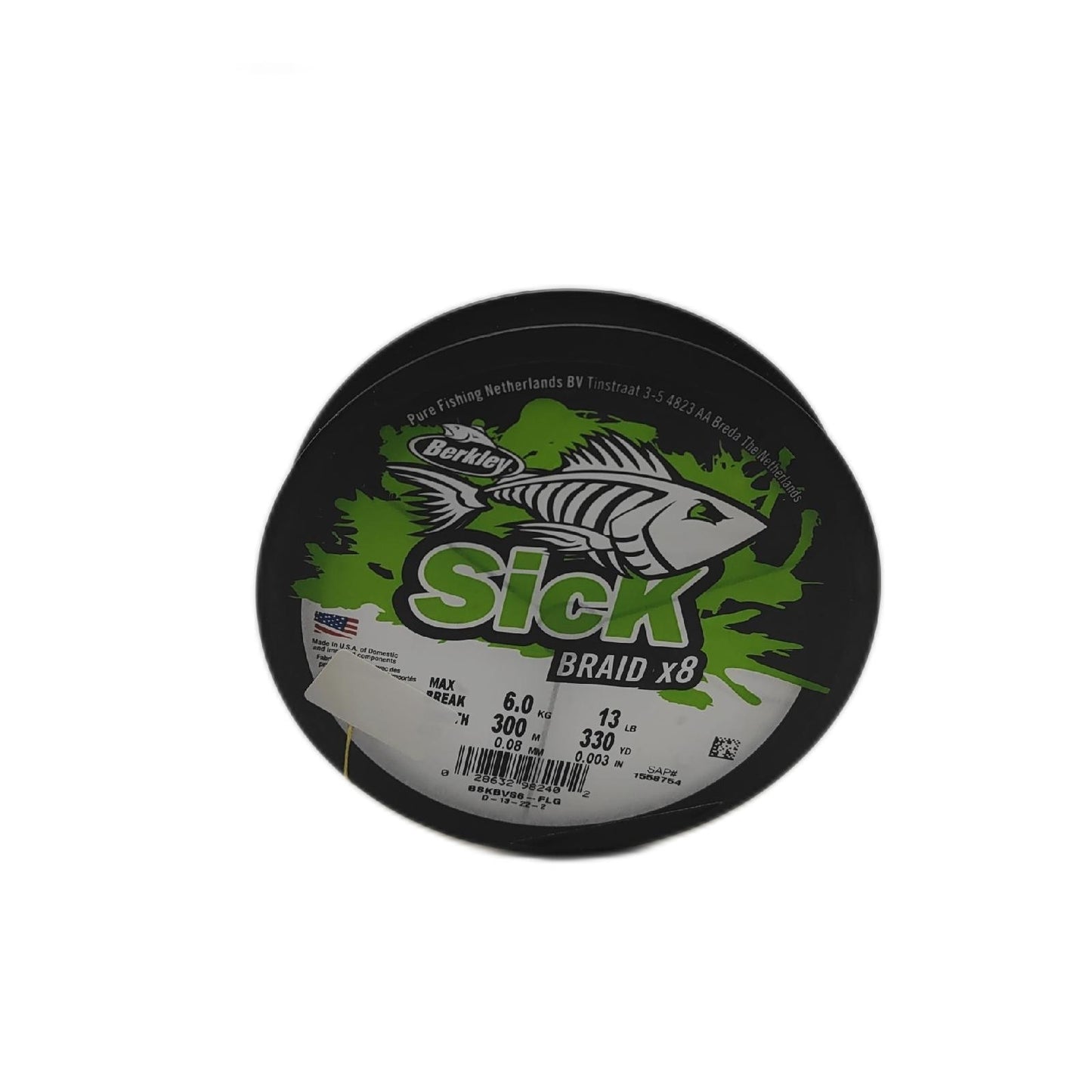 BERKLEY Angelschnur Geflochten Angelsport Flamme Gruen 008 mm 60 kg reissfest stark