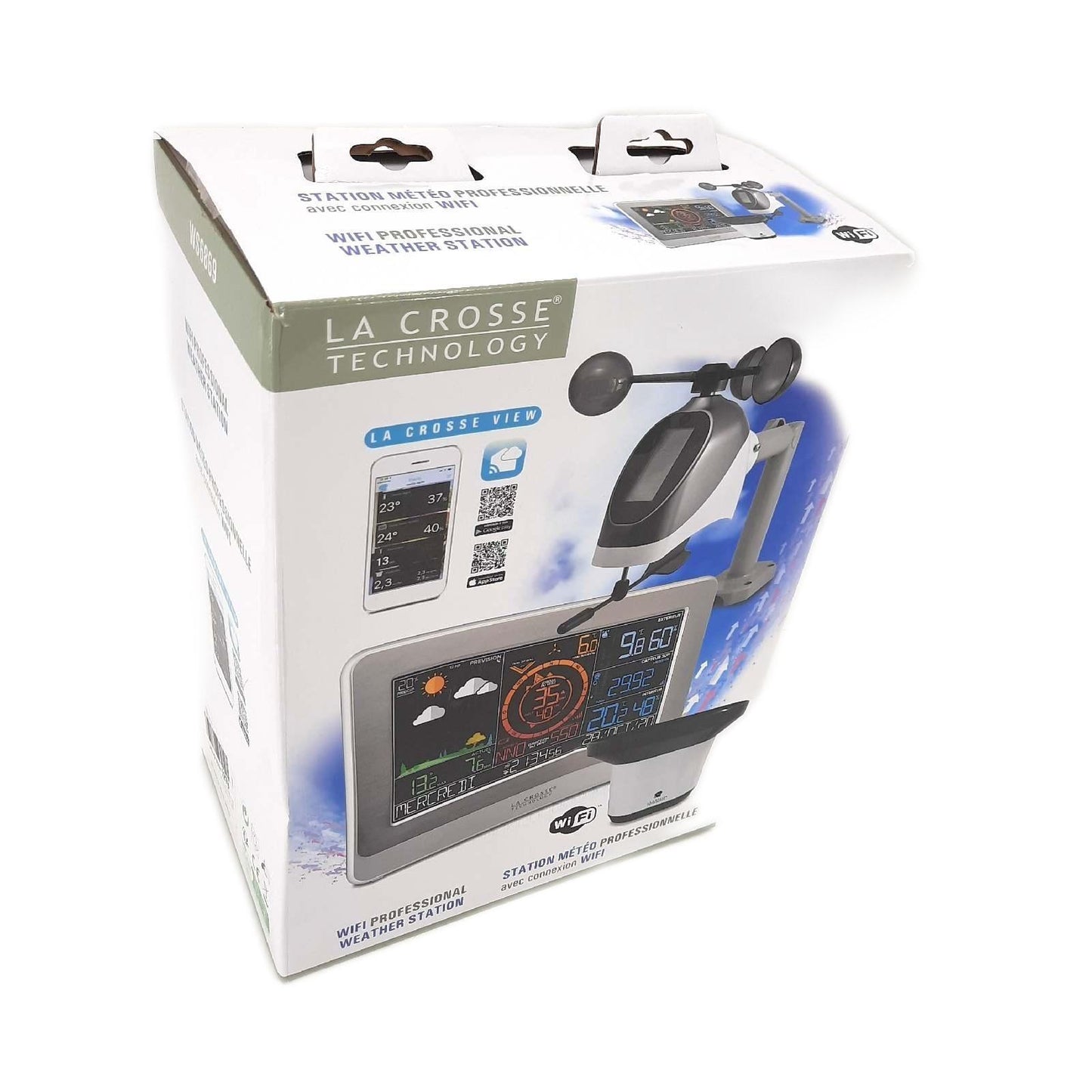 La Crosse Technology WS6869 Wetterstation Wifi Verbindung Weiß Silber Profi Qualität