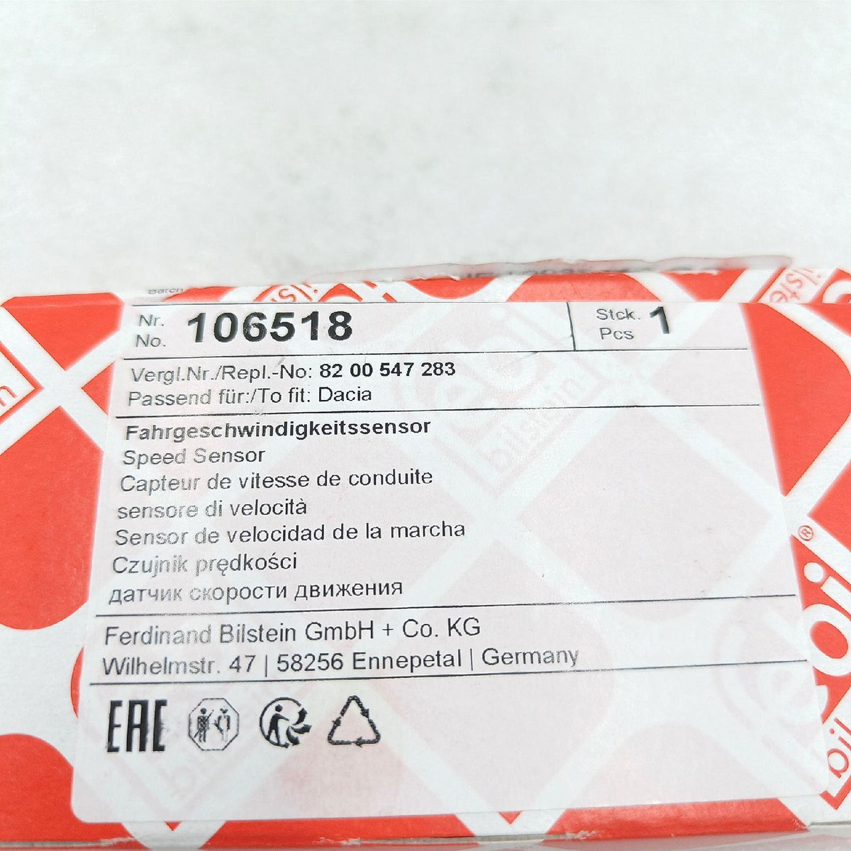 febi bilstein 106518 Fahrgeschwindigkeitssensor  1 Stück