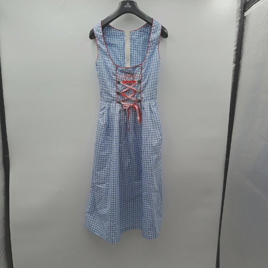 Donnerlittchen Mini Dirndl Damen Trachtenmode Lucy Hellblau Weiss Kariert Tradition