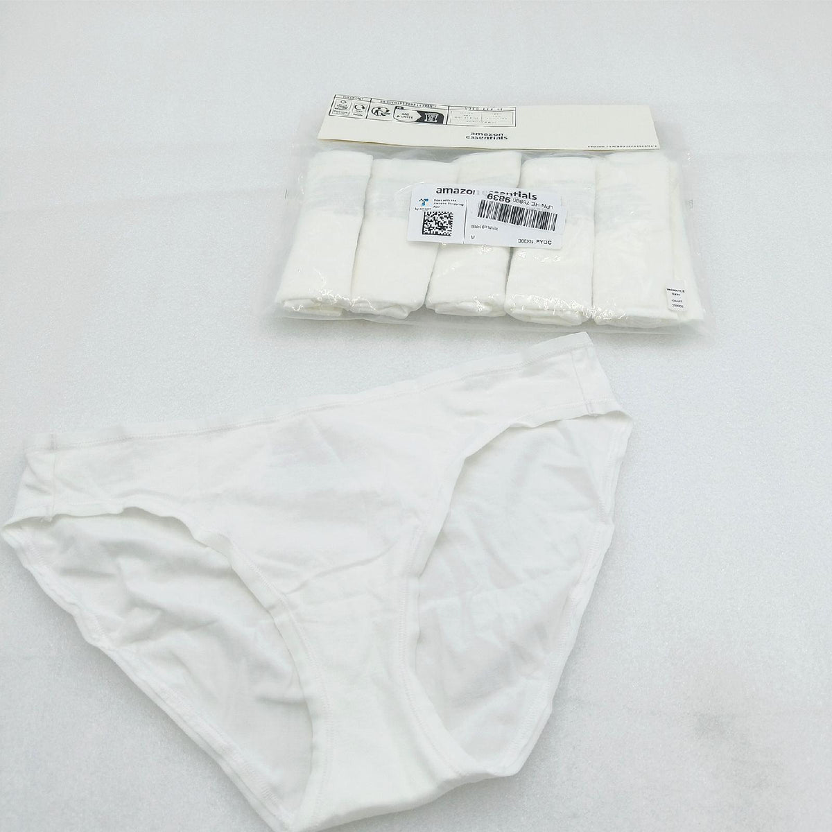 Amazon Essentials Damen Unterwäsche Bikini Slips Baumwolle in Übergröße erhältlich  6er Pack  Weiß  40