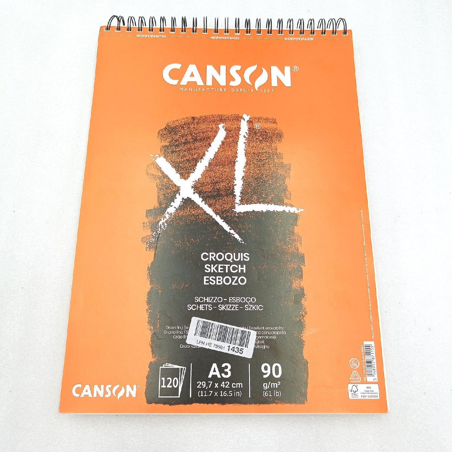 Canson Skizzenblock Zeichenpapier Zeichenbedarf XL Croquis ideal zum Skizzieren langlebig