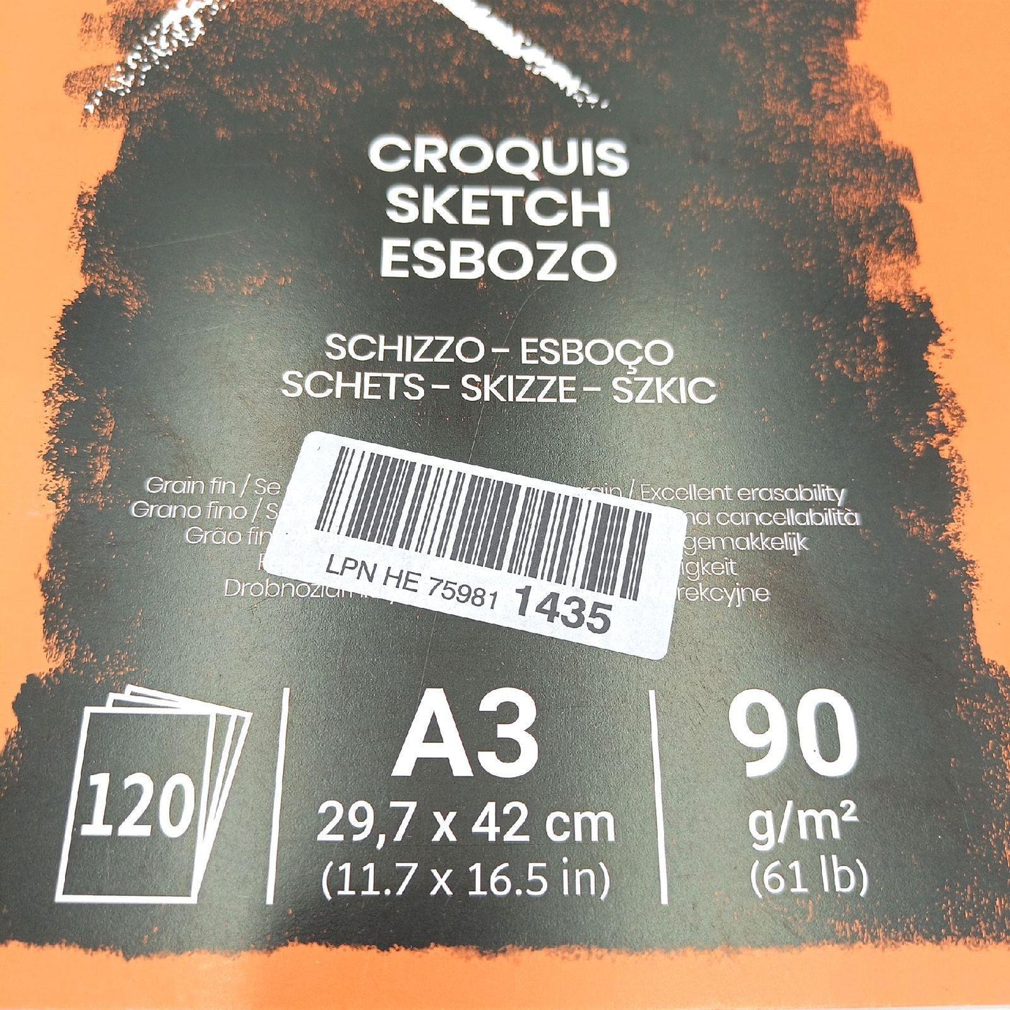 Canson Skizzenblock Zeichenpapier Zeichenbedarf XL Croquis ideal zum Skizzieren langlebig