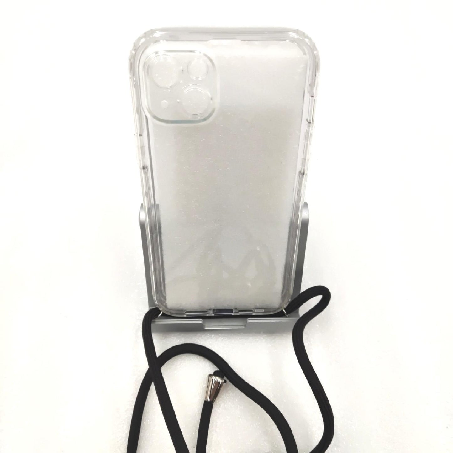 YuhooTech 360 Grad Handykette Hülle Kompatibel mit iPhone 14 Plus, Necklace Hülle mit Band/Doppel-Schutz Transparent Handyhülle[Einteiliges Design] Schutzhülle mit integriertem Displayschutz-Schwarz