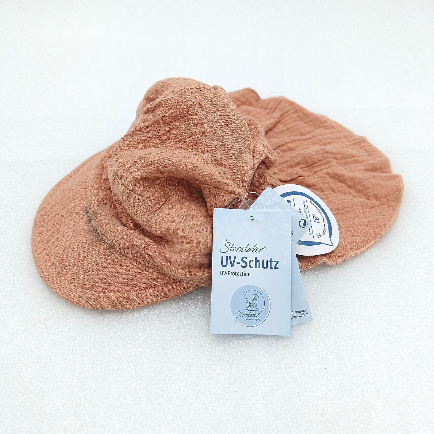 Sterntaler Unisex Kinder Schirmmütze Nackenschutz Braun 51 EU mit Fle