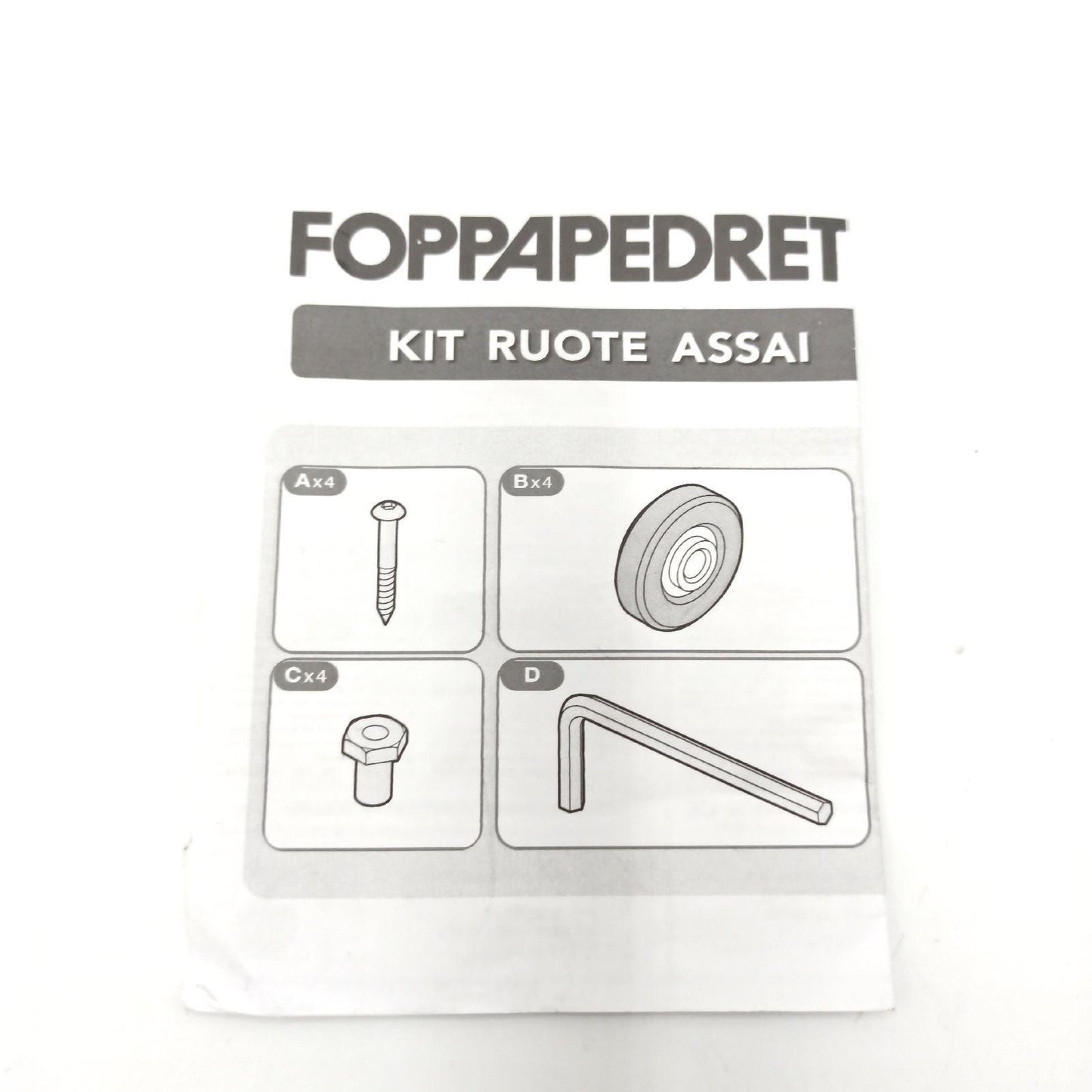 Foppapedretti Räder Zubehör Ersatzteile 4 Räder Gummierte Rollen Langle