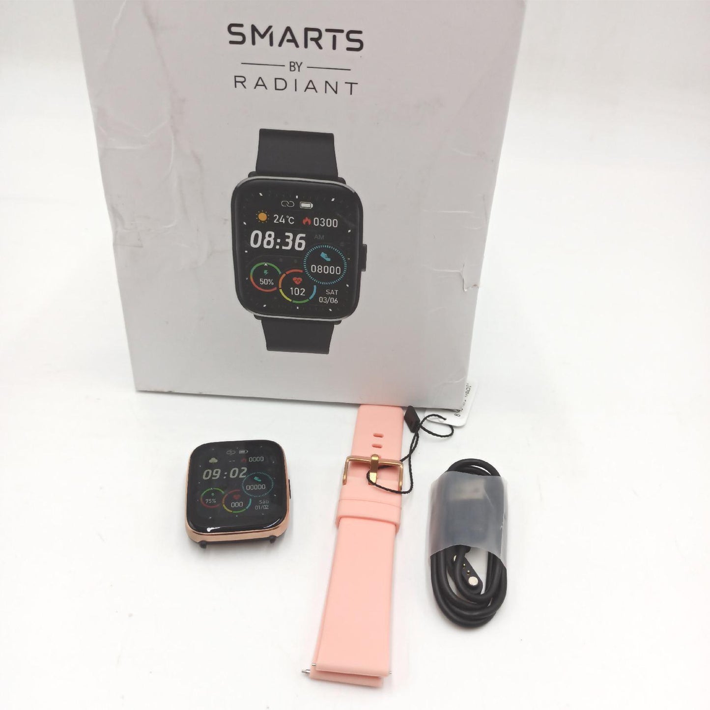 Radiant Golden Gate Collection – Smartwatch mit Herzfrequenz, Blutdruckmessgerät, Schlafmonitor und Aktivitätsarmband-Funktion, kompatibel mit Android iOS., Einheitsgröße, Silberfarben, Ohne Edelstein