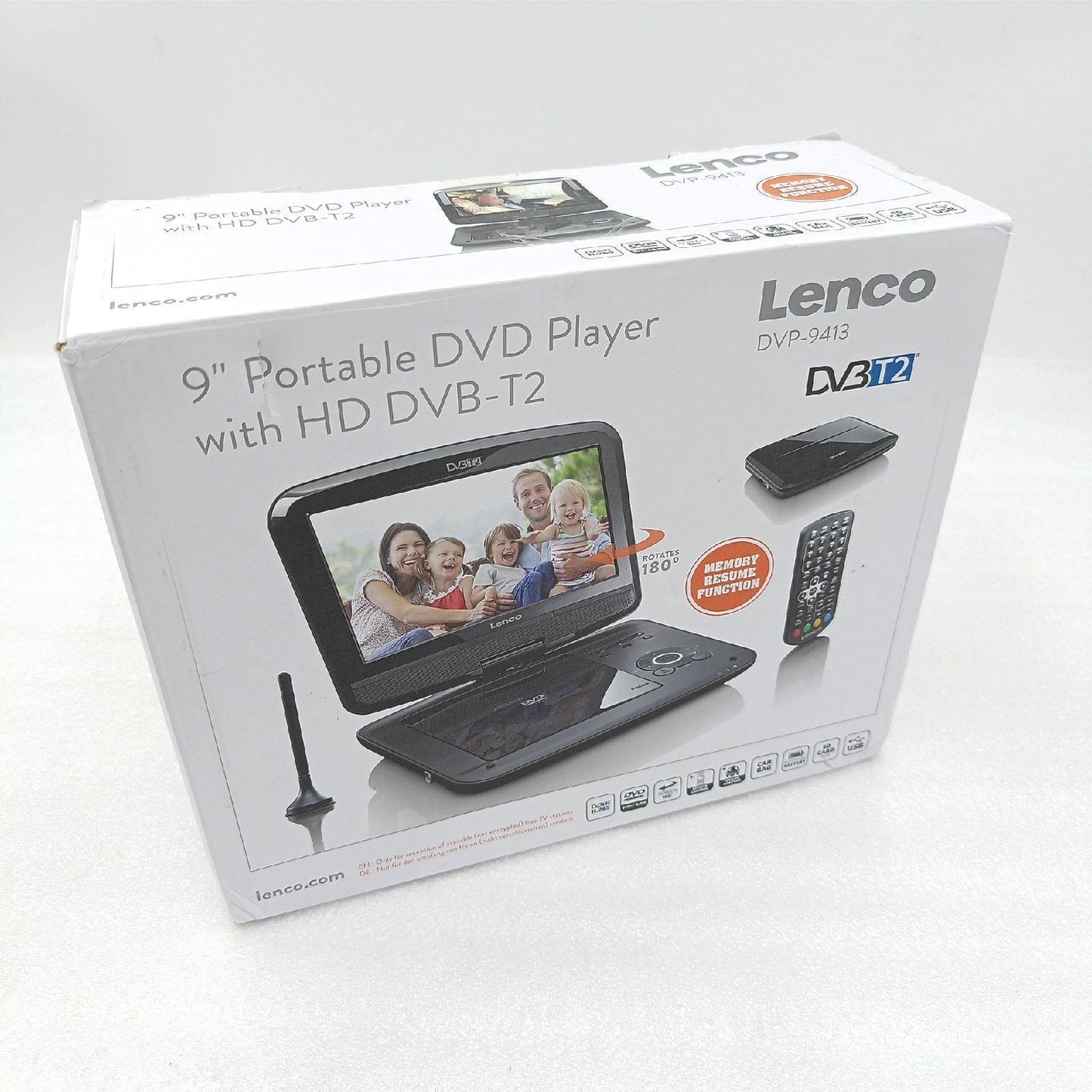 Lenco Tragbarer DVD Player DVP 9413 9 Zoll DVB T2 USB SD Stre