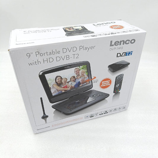 Lenco Tragbarer DVD Player DVP 9413 9 Zoll DVB T2 USB SD Stre