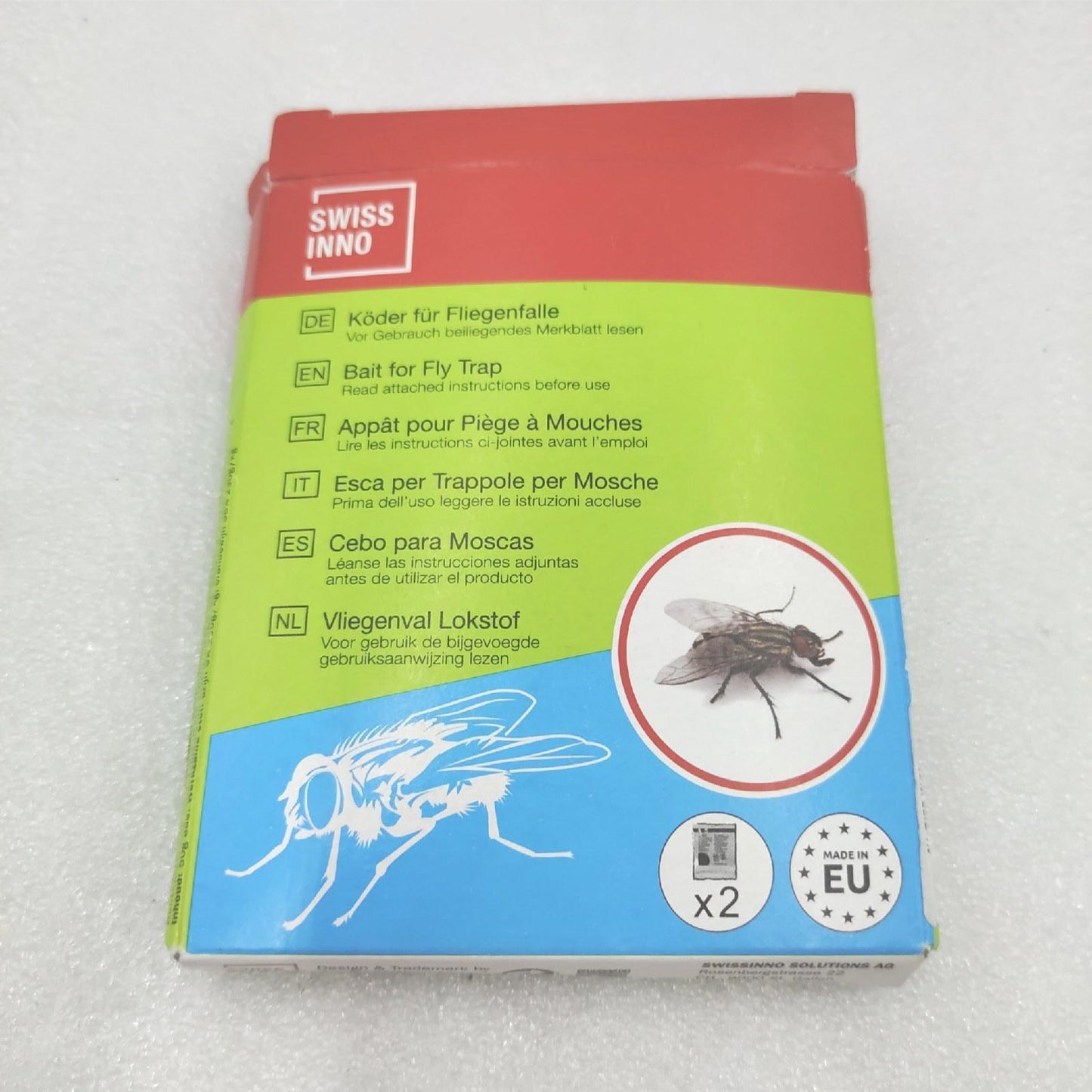 SWISSINNO Nachfüll-Lockstoff für Fliegenfalle – Flüssiger Köder für Außenbereich, kompatibel mit SWISSINNO Outdoor Fliegenfallen, 2 Nachfüllpackung